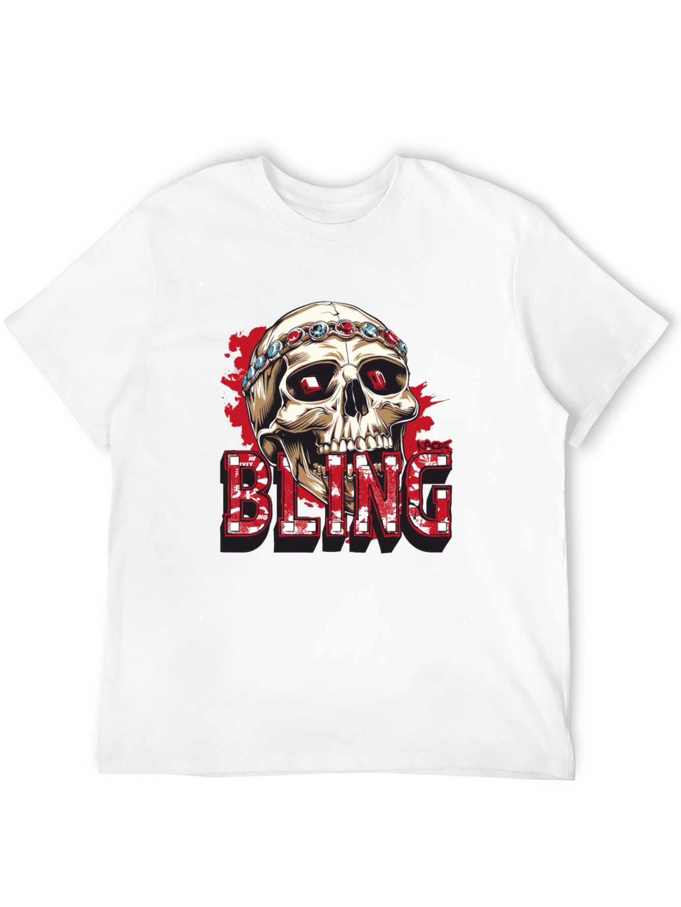 Black Skull Bling Graphic Tee - Mens Fashion view 12