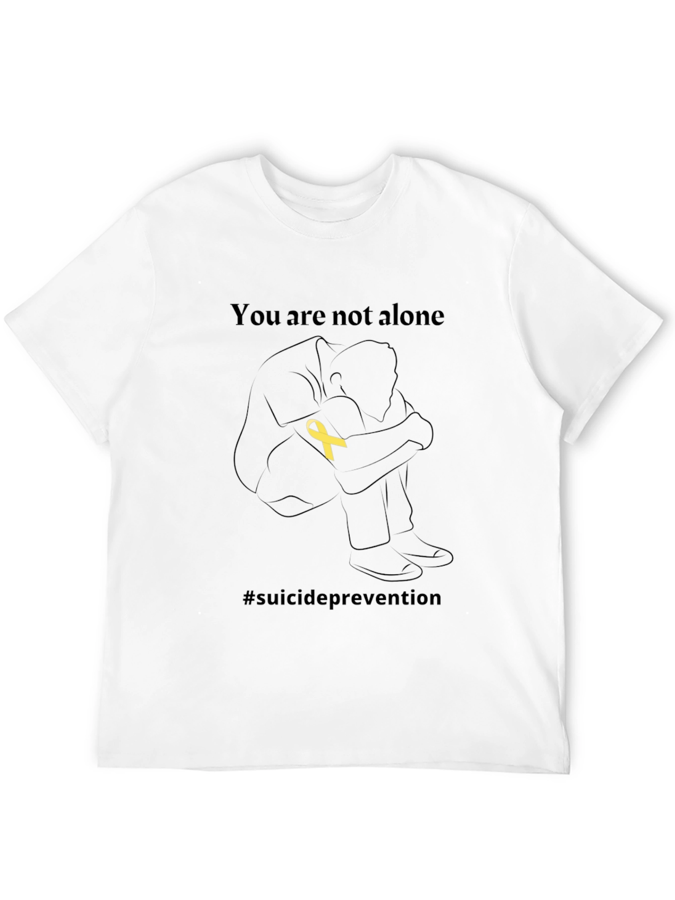 Black You Are Not Alone Suicide Prevention T-Shirt view 12