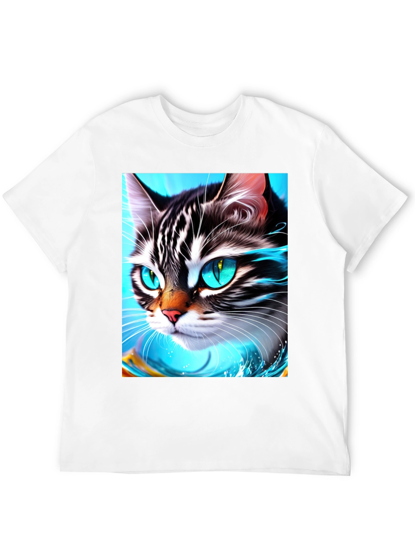 Black Cat Face T-Shirt - Cool Graphic Tee view 12