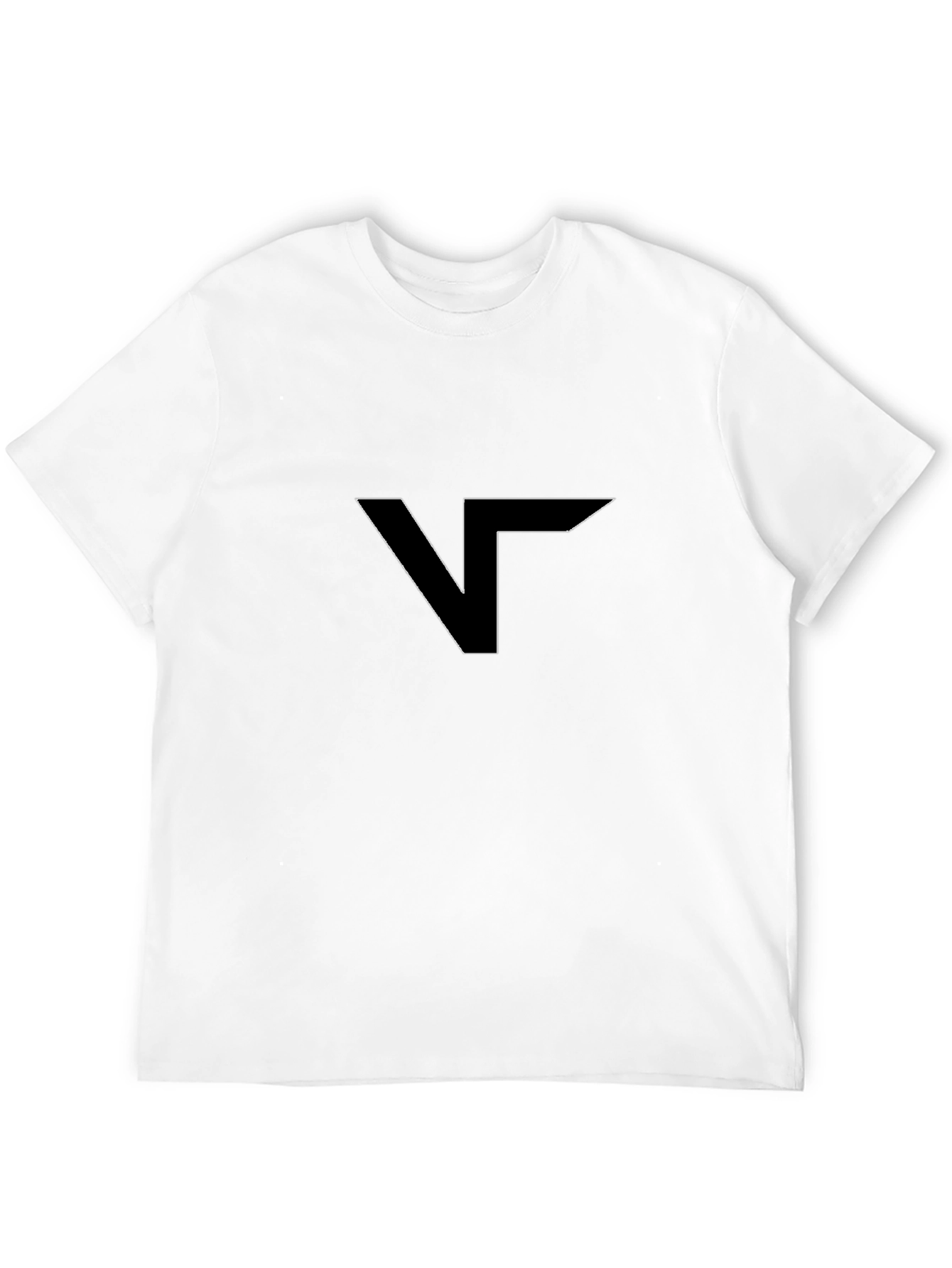 Black Modern Black T-Shirt with Geometric V Logo view 12