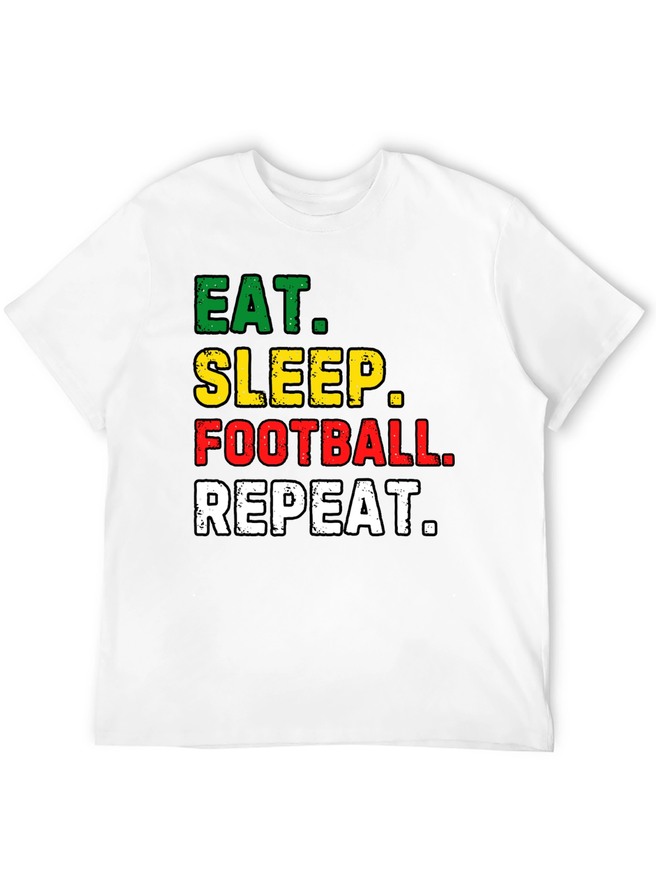 Black Eat Sleep Football Repeat Black T-Shirt view 12