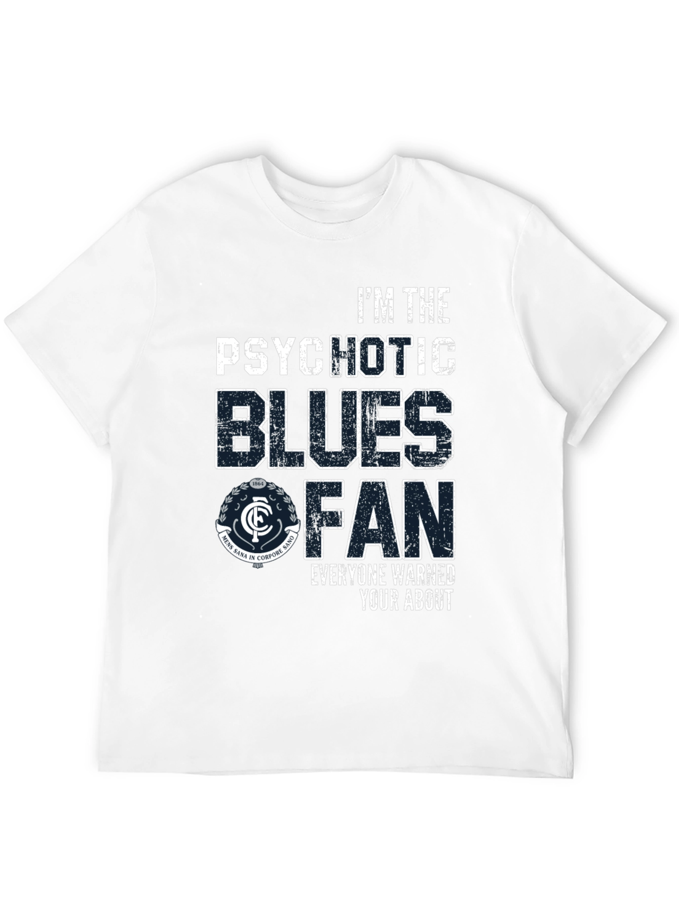 Black Psychotic Blues Fan T-Shirt - Carlton Football Club view 12