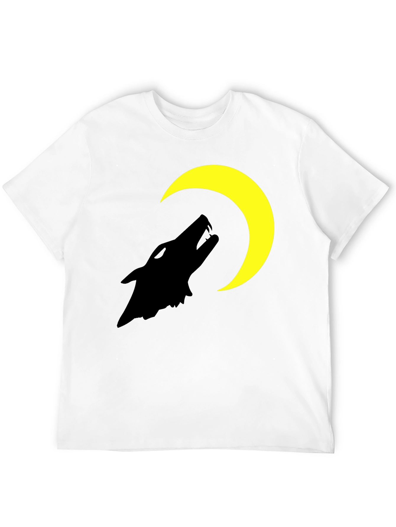 Black Wolf Moon Graphic T-Shirt - Black Cotton Tee view 12