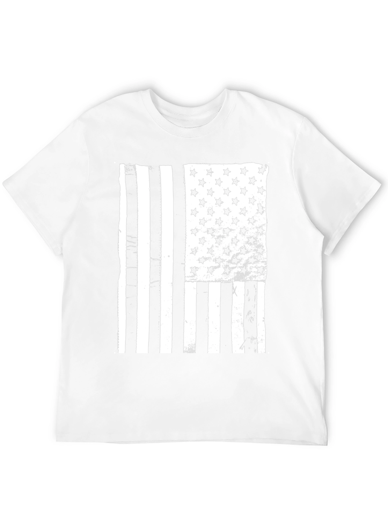 Black Distressed American Flag Graphic Tee view 12