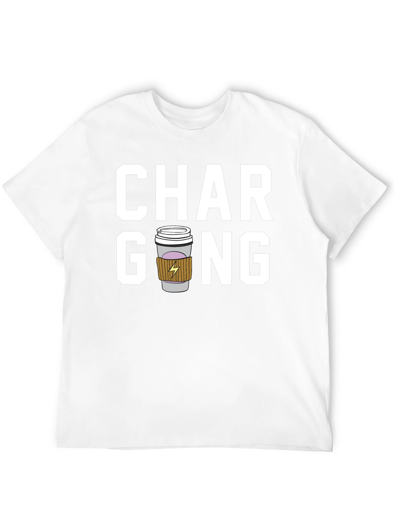 Black Charging Coffee Graphic T-Shirt view 12