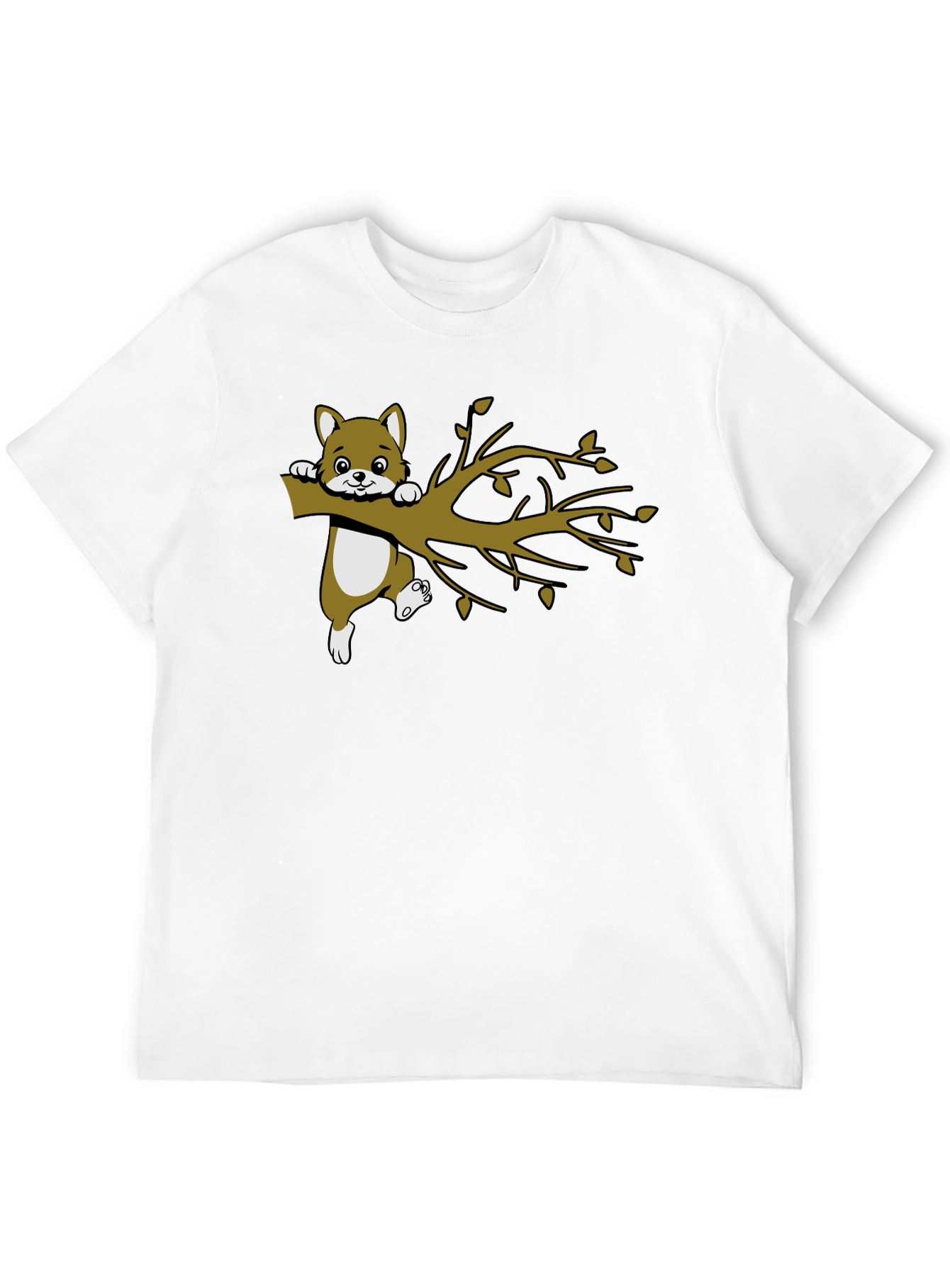 Black Cute Squirrel on Branch Graphic T-Shirt view 12