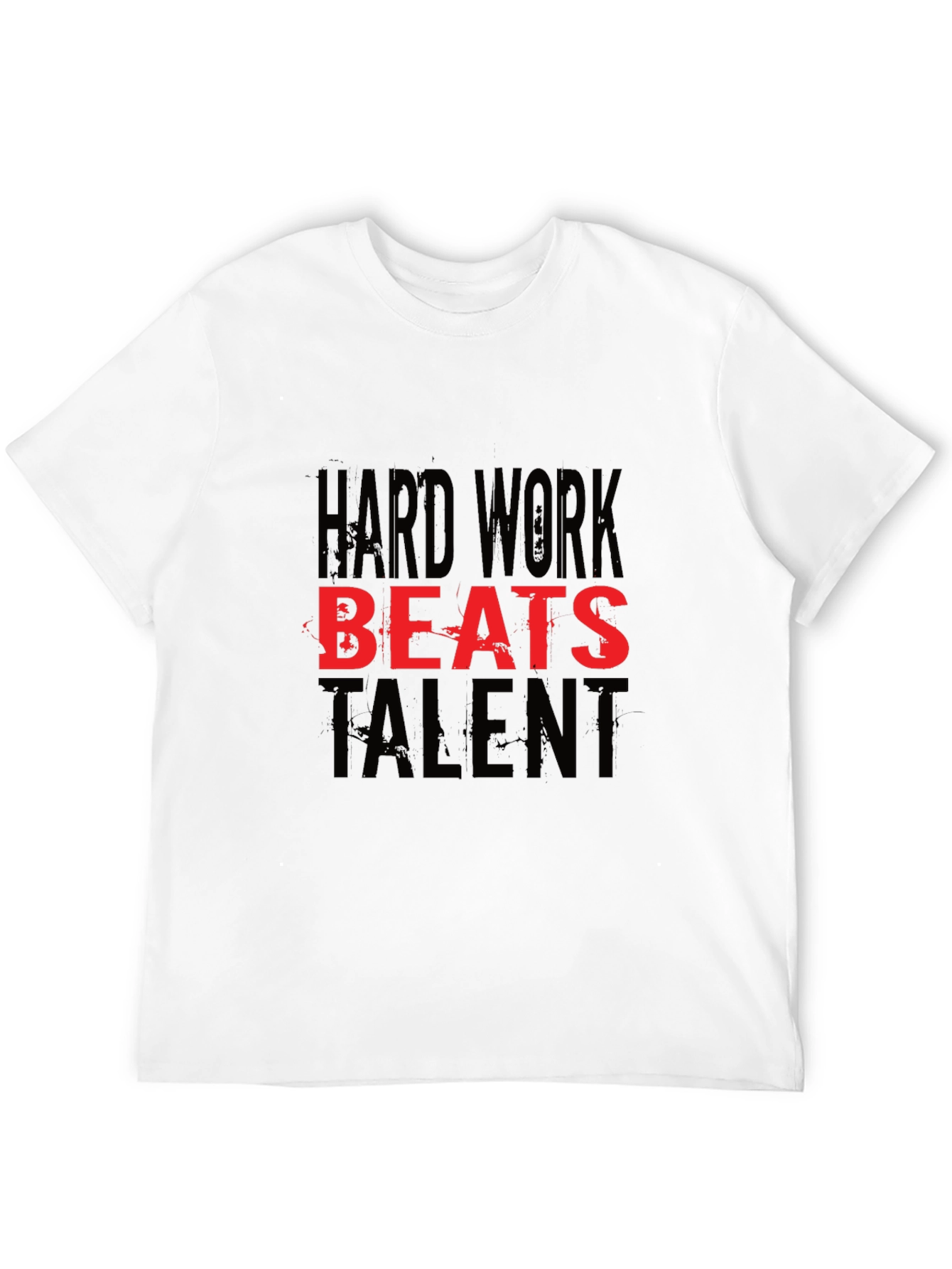 Black Hard Work Beats Talent Black T-Shirt view 12