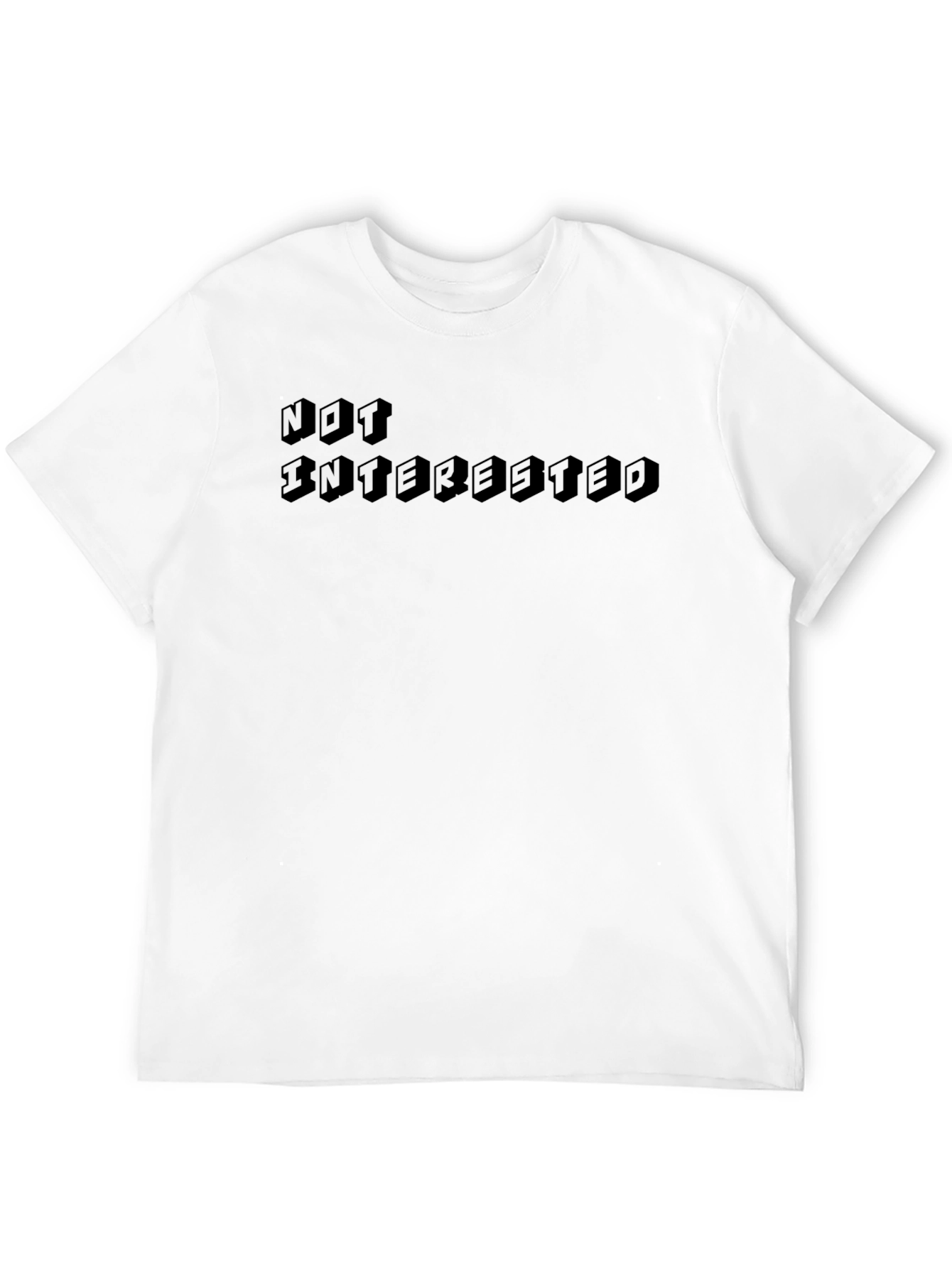 Black Not Interested Black Graphic Tee view 12