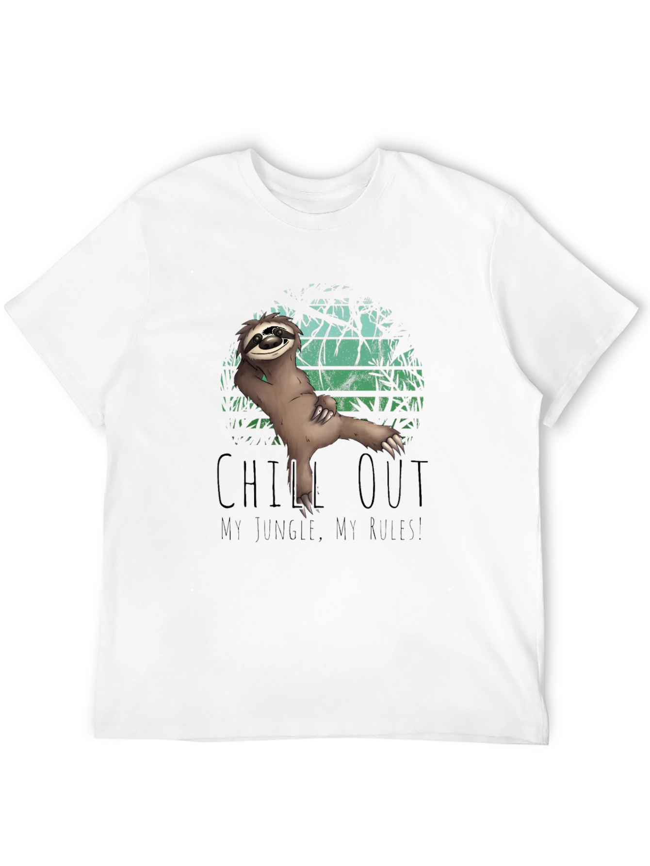 Black Chill Sloth T-Shirt: My Jungle, My Rules view 12