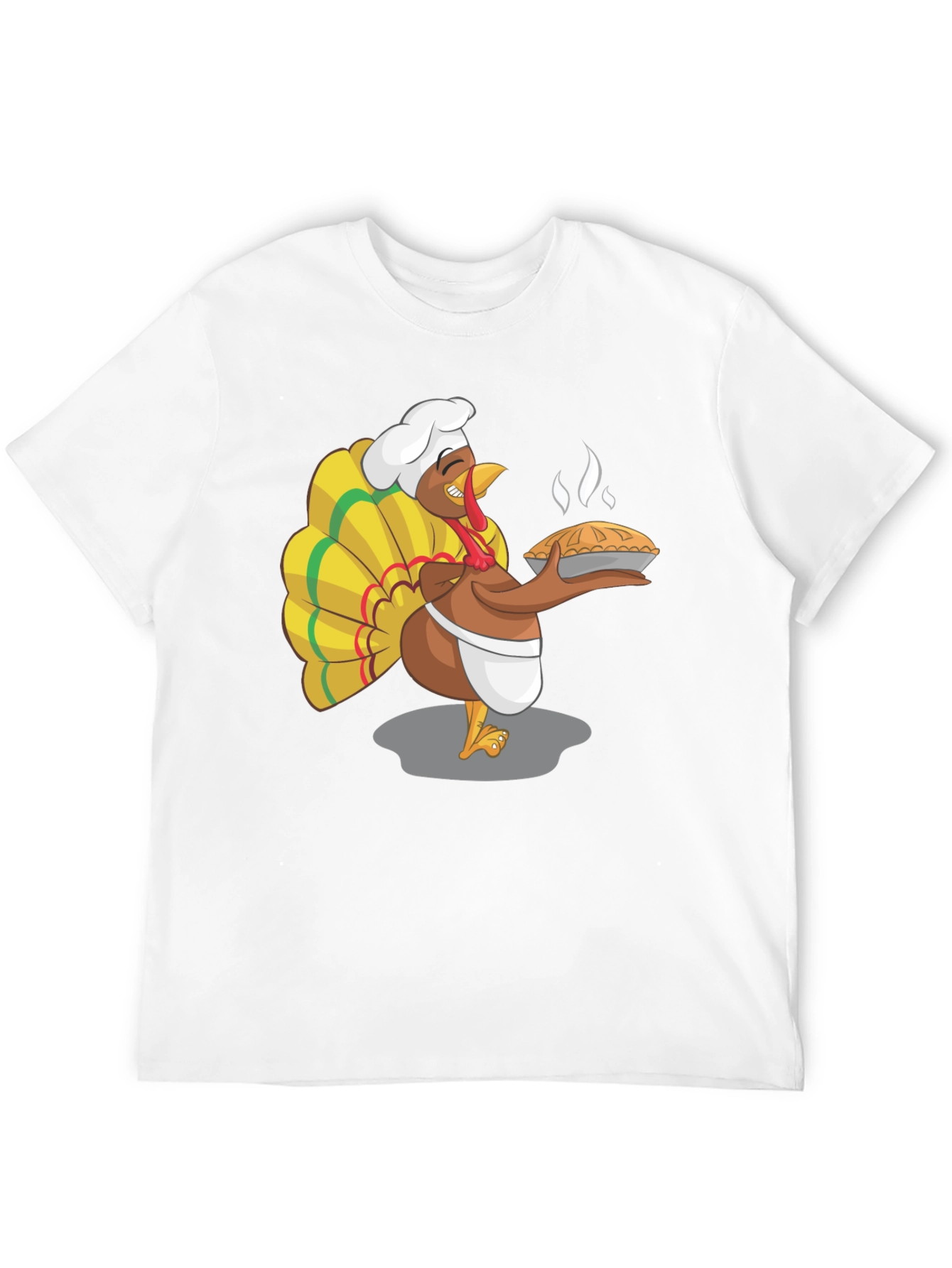 Black Funny Turkey Chef Pie Graphic T-Shirt view 12