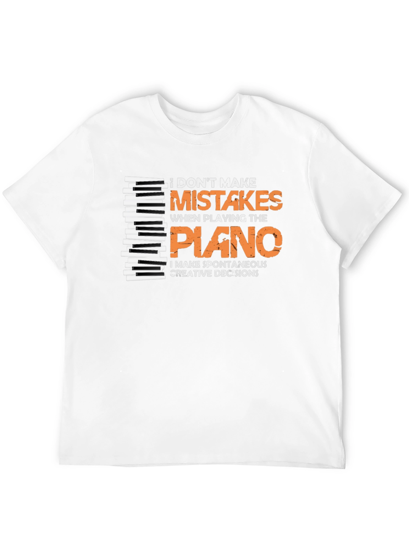 Black Funny Piano Player T-Shirt - I Don't Make Mistakes! view 12