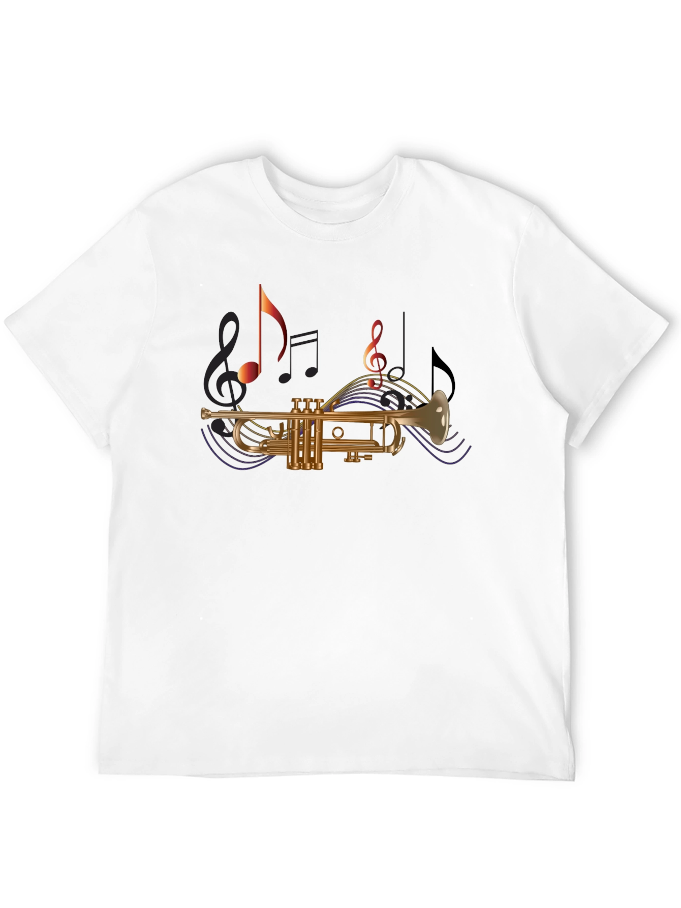 Black Trumpet & Music Note T-Shirt - Black view 12