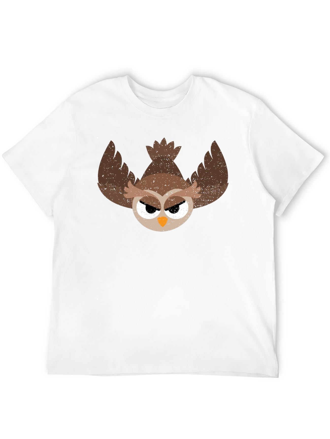 Black Grumpy Owl Graphic Tee - Men's Black T-Shirt view 12