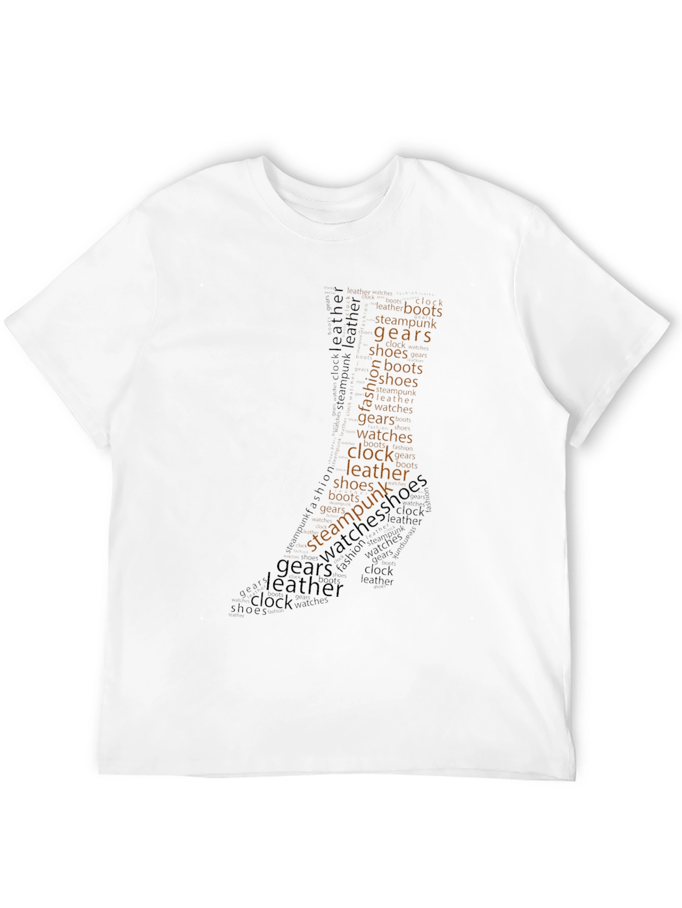 Black Steampunk Word Art Graphic T-Shirt view 12