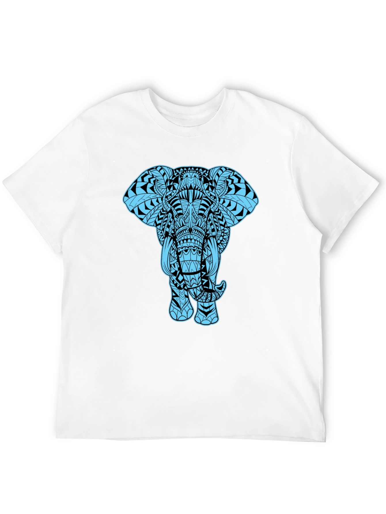 Black Elephant Graphic Tee - Black Cotton Blend Casual Shirt view 12