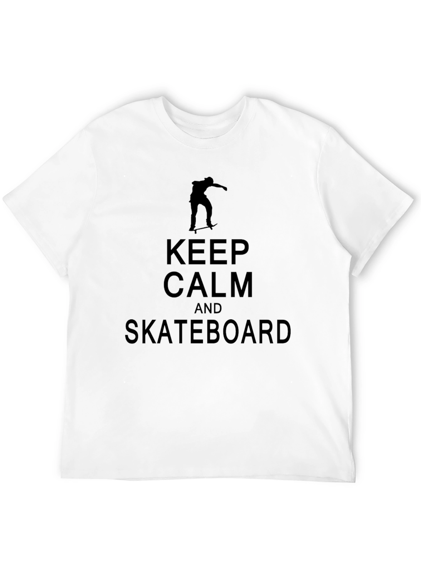 Black Keep Calm & Skateboard Graphic Tee - Black view 12