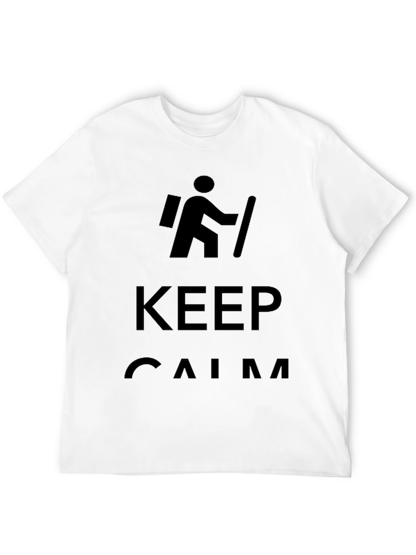 Black Keep Calm Hiking T-Shirt - Men's Crew Neck Tee view 12