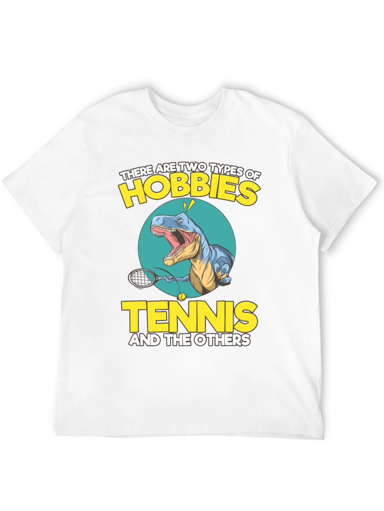 Black Tennis Dinosaur Graphic Tee - Funny Hobby Shirt view 12
