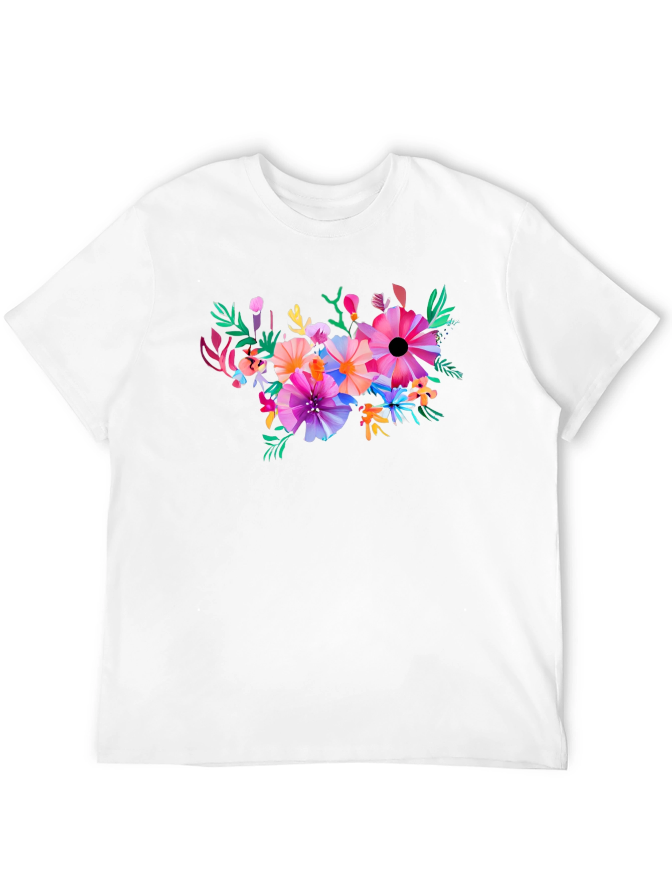 Black Floral Graphic Black T-Shirt view 12