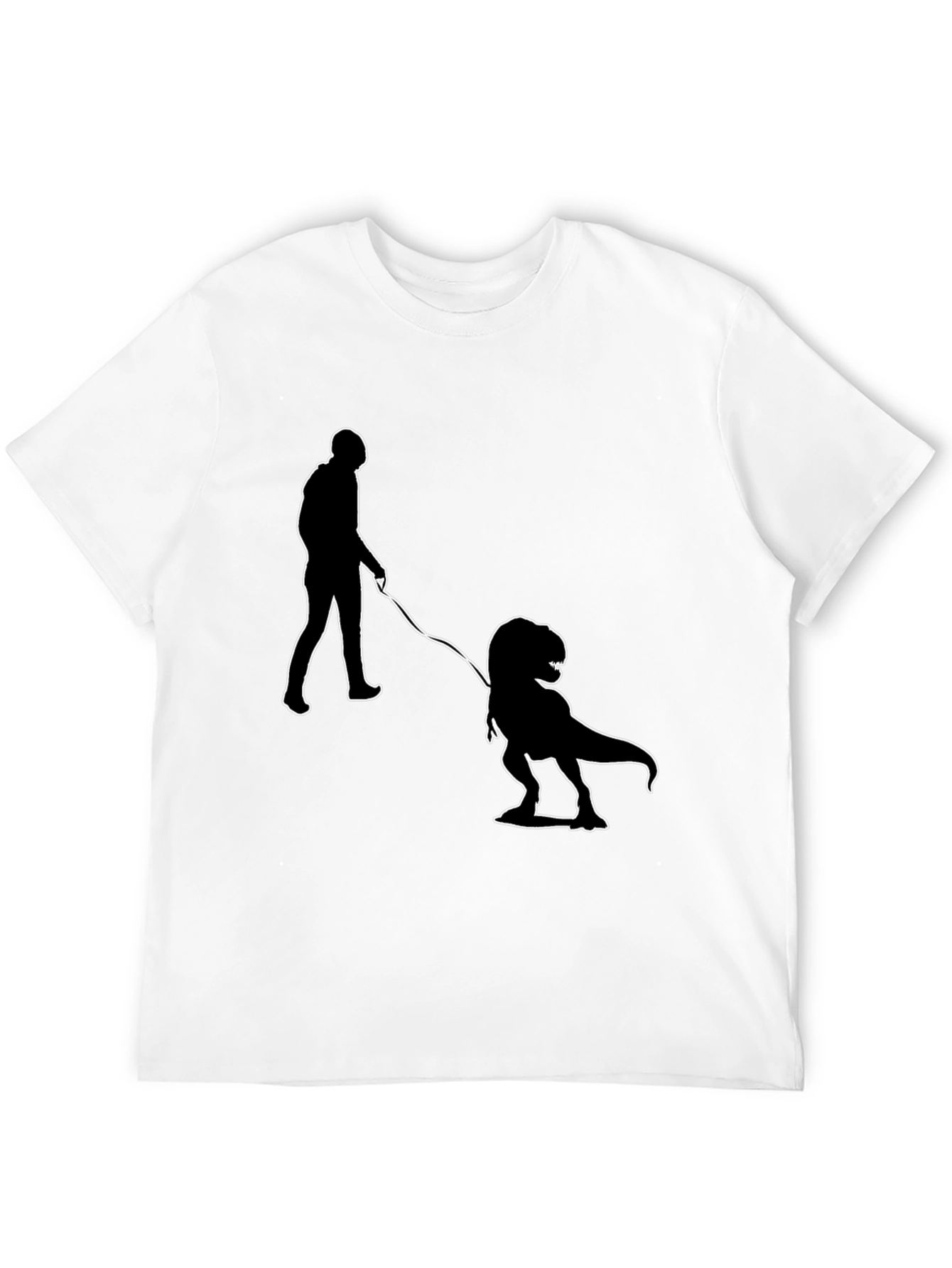 Black Dino Walk T-Shirt - Funny Novelty Tee view 12