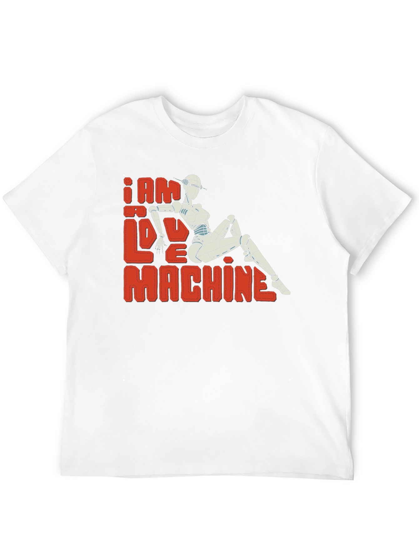 Black I Am Love Machine T-Shirt - Sci-Fi Robot Design view 12