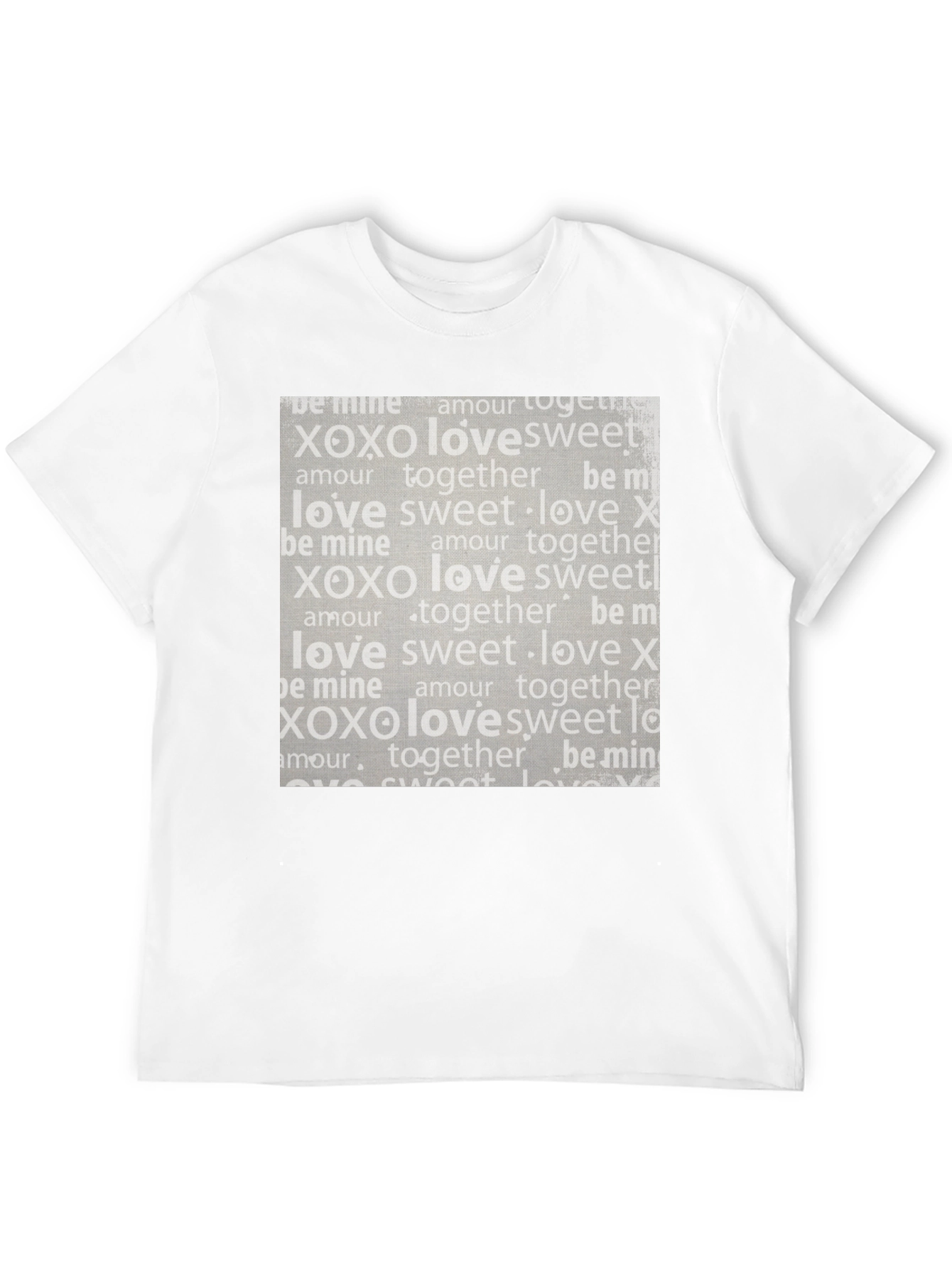 Black Love XOXO Pattern Black T-Shirt view 12