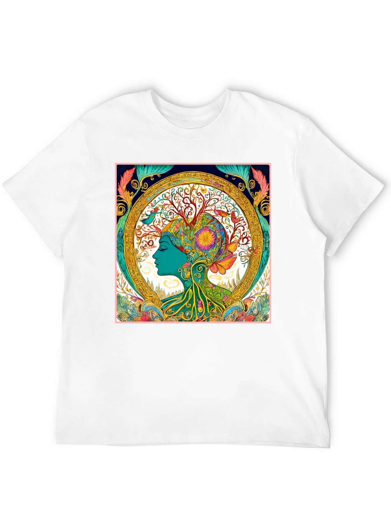 Black Nature Art Graphic Tee - Black Cotton Blend Shirt view 12