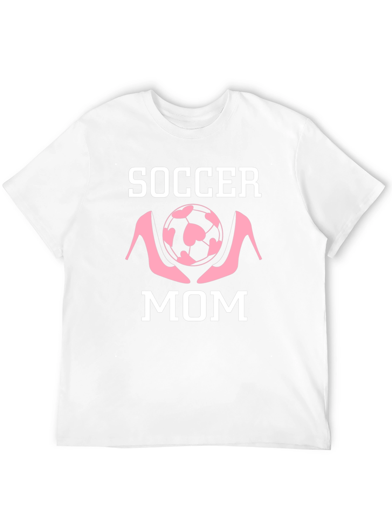 Black Soccer Mom T-Shirt: Heels & Hearts view 12