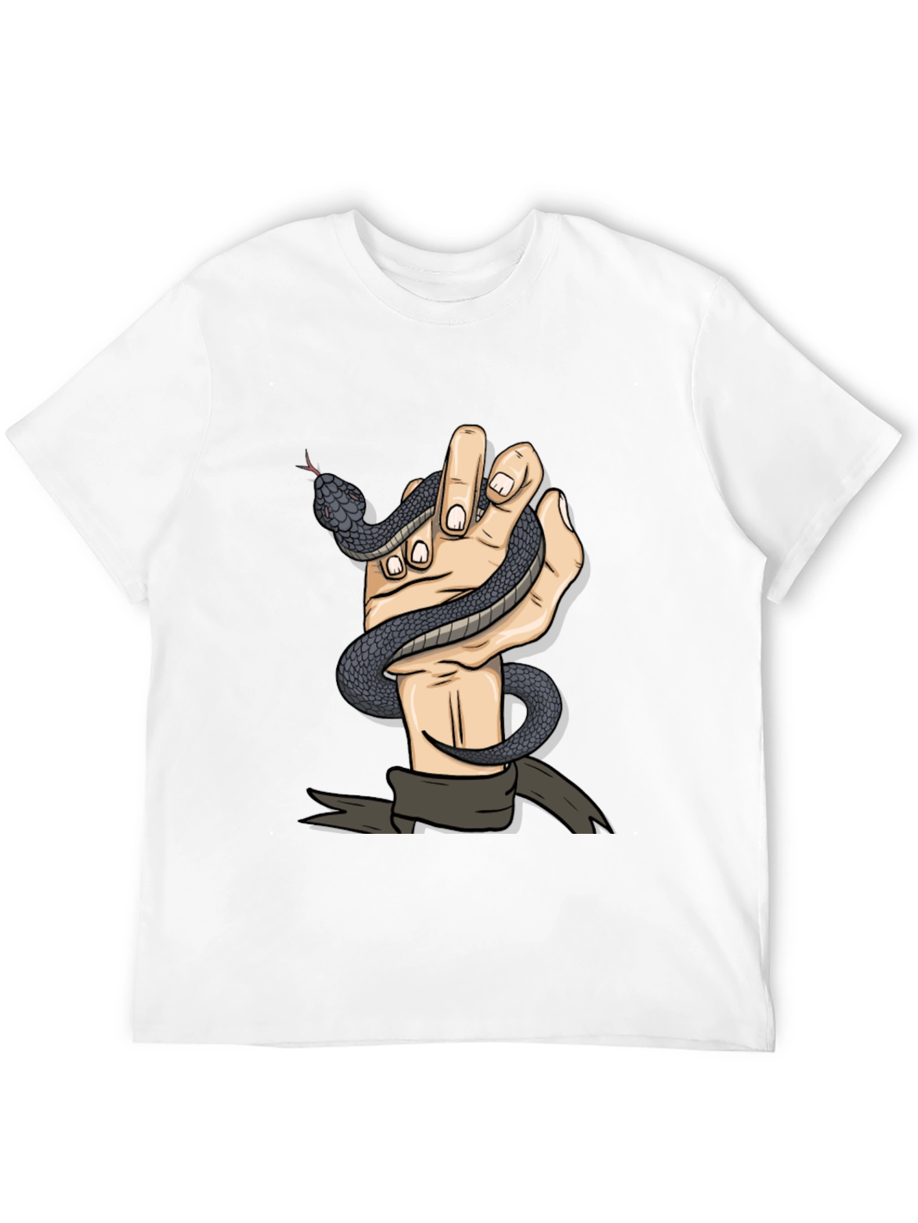Black Snake Hand Graphic Tee - Men's Black T-Shirt view 12