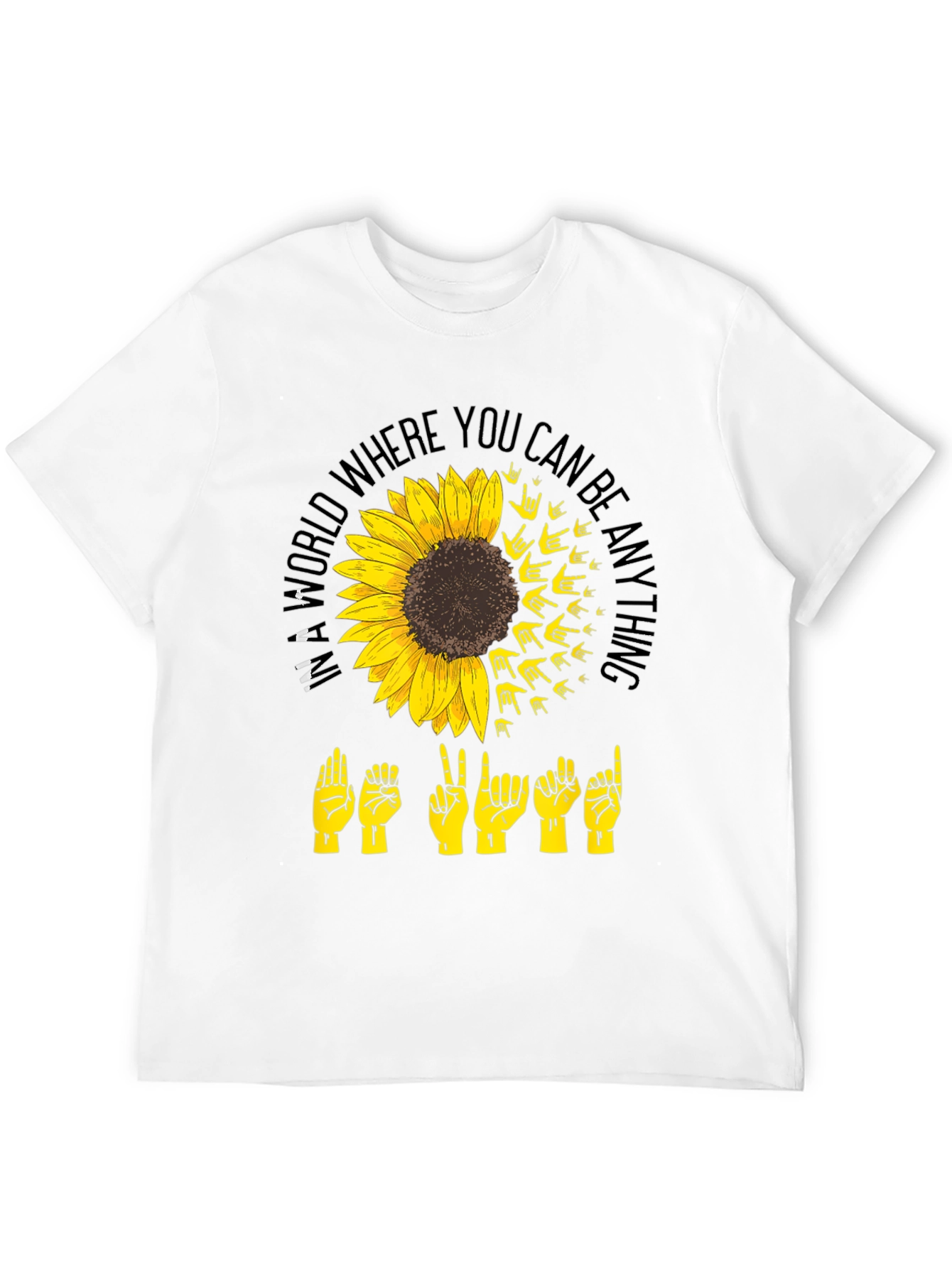 Black Sunflower ASL "Be Kind" Graphic T-Shirt view 12