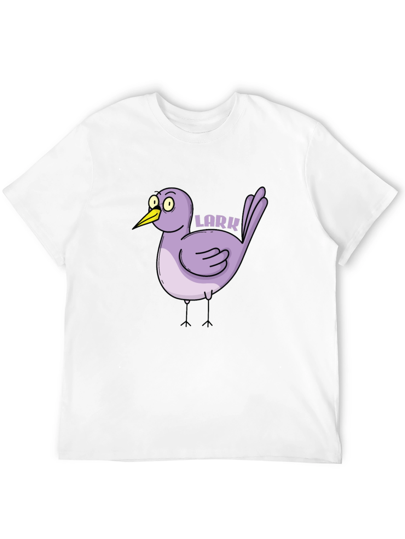 Black Cartoon Lark Bird Graphic Tee - Black view 12