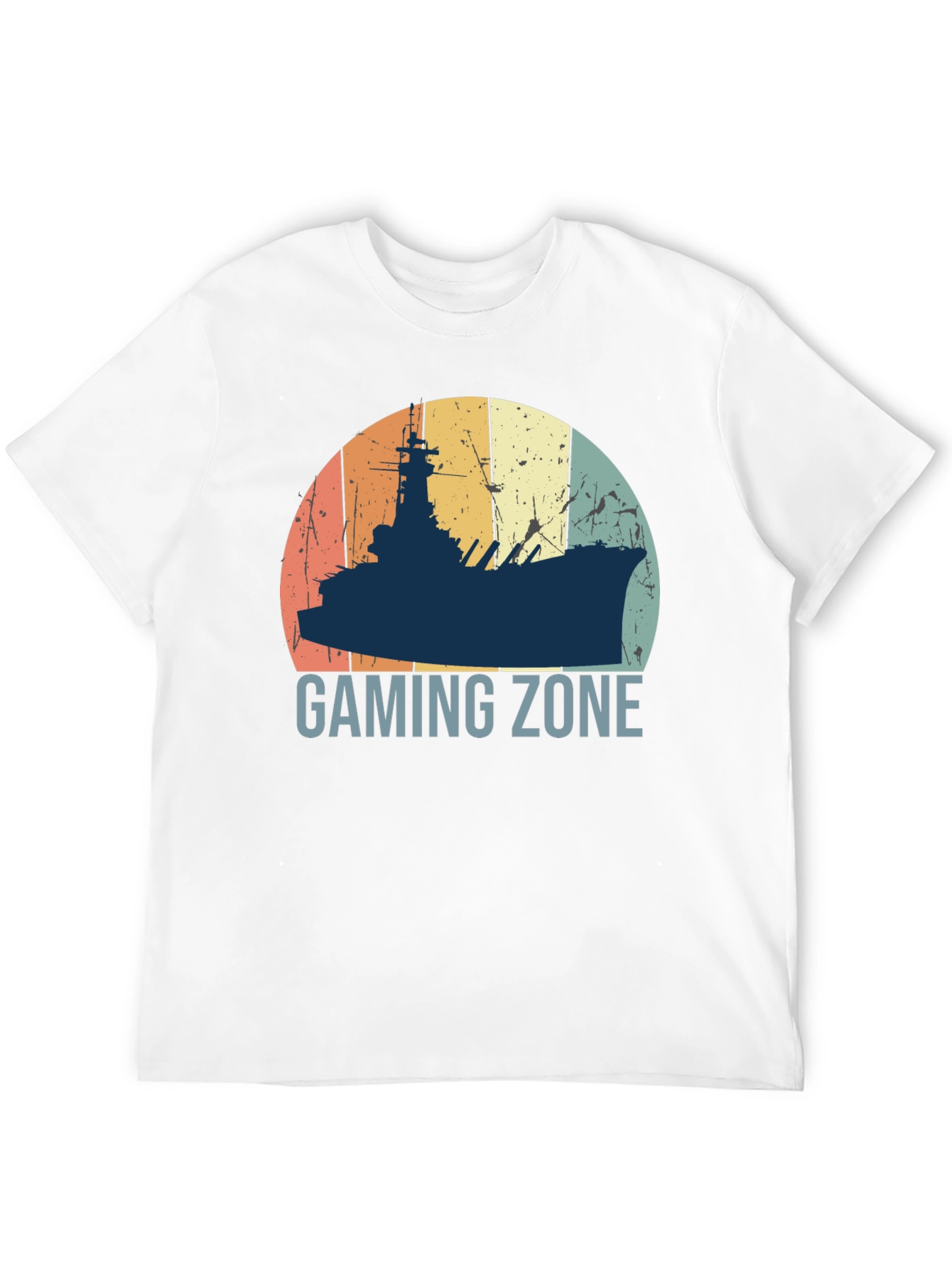 Black Gaming Zone Battleship T-Shirt - Retro Style view 12