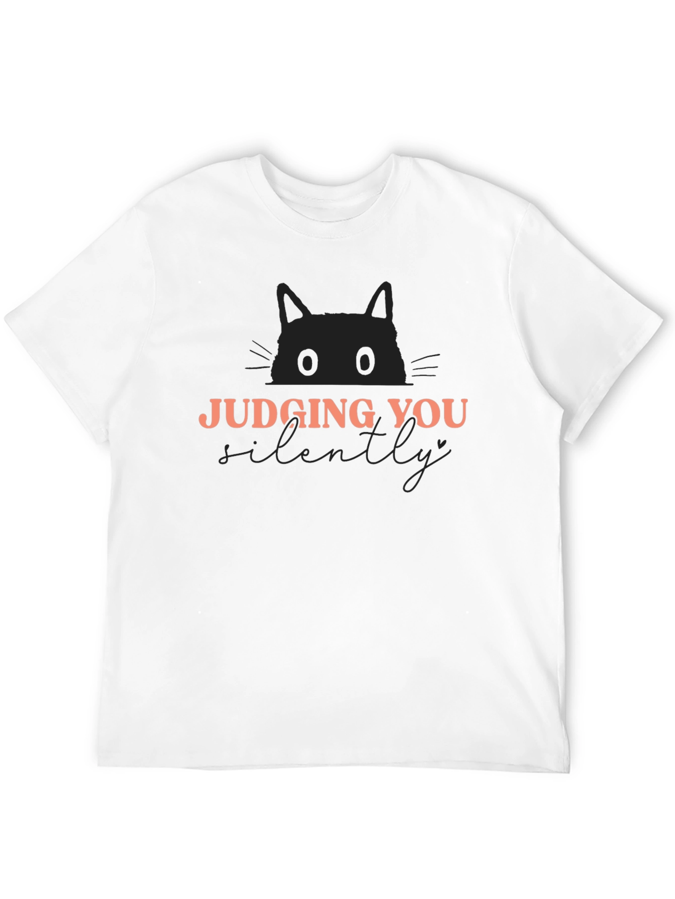 Black Judging You Silently Cat Graphic Tee view 12