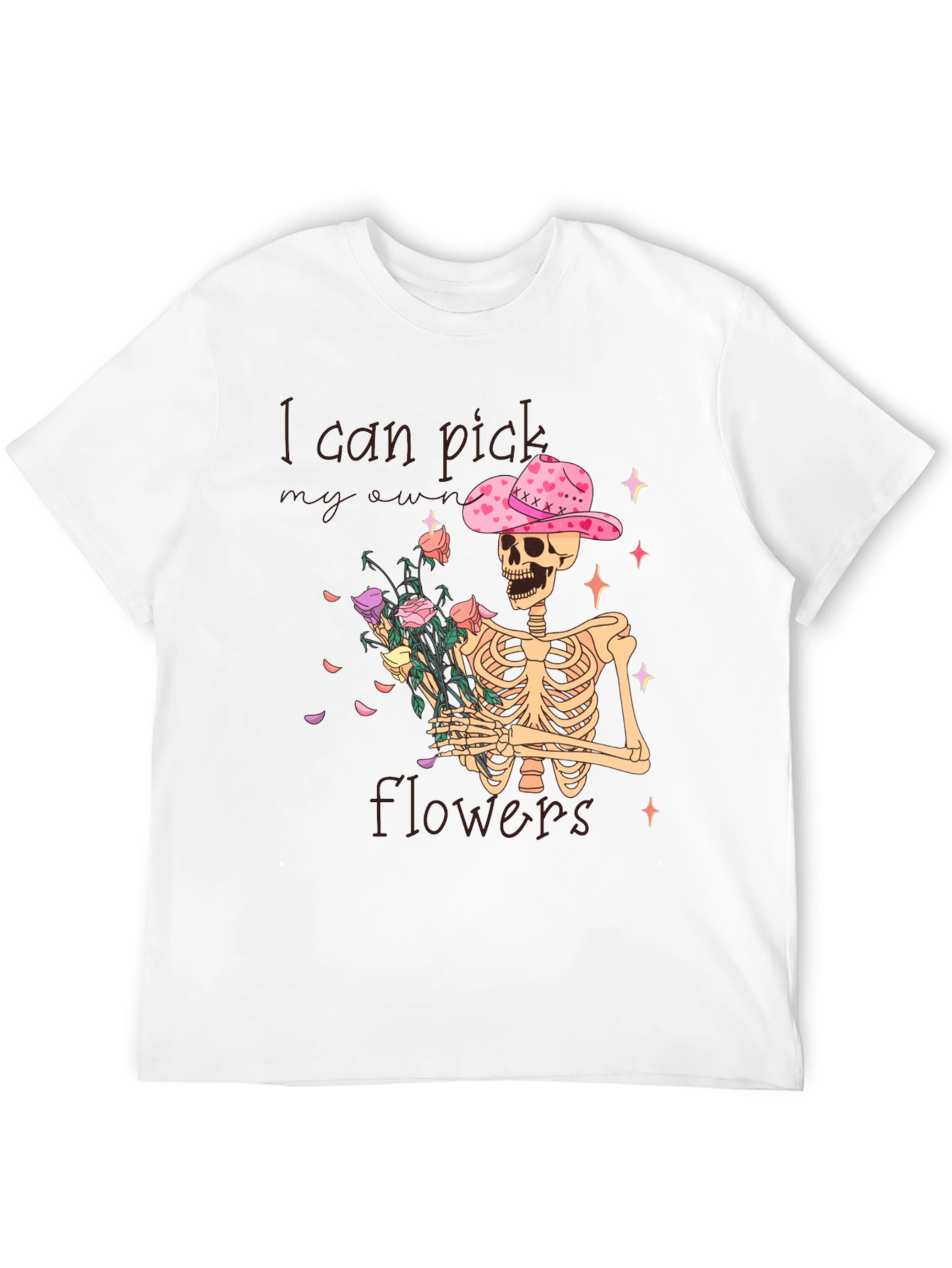 Black I Can Pick My Own Flowers T-Shirt view 12