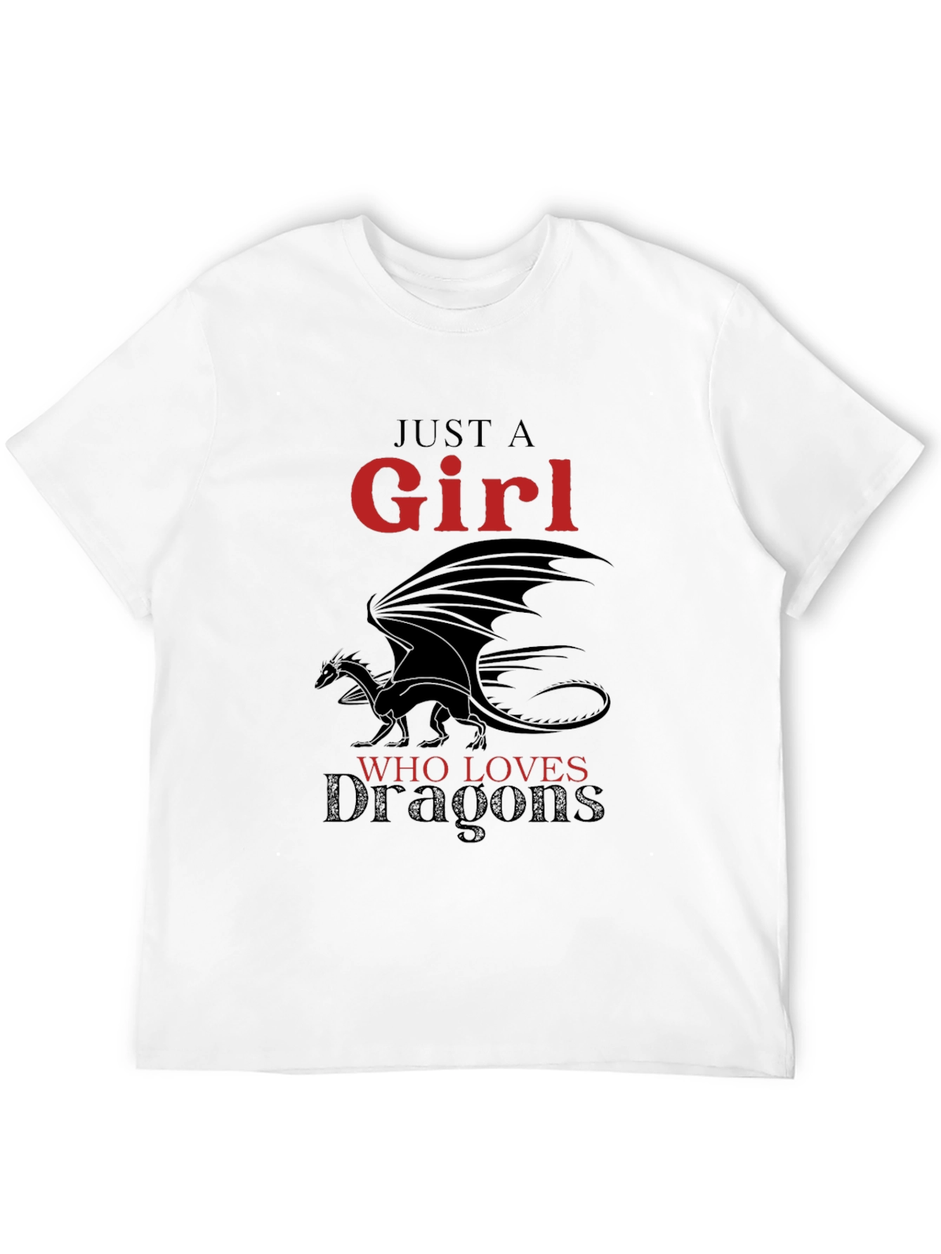 Black Just a Girl Who Loves Dragons T-Shirt view 12