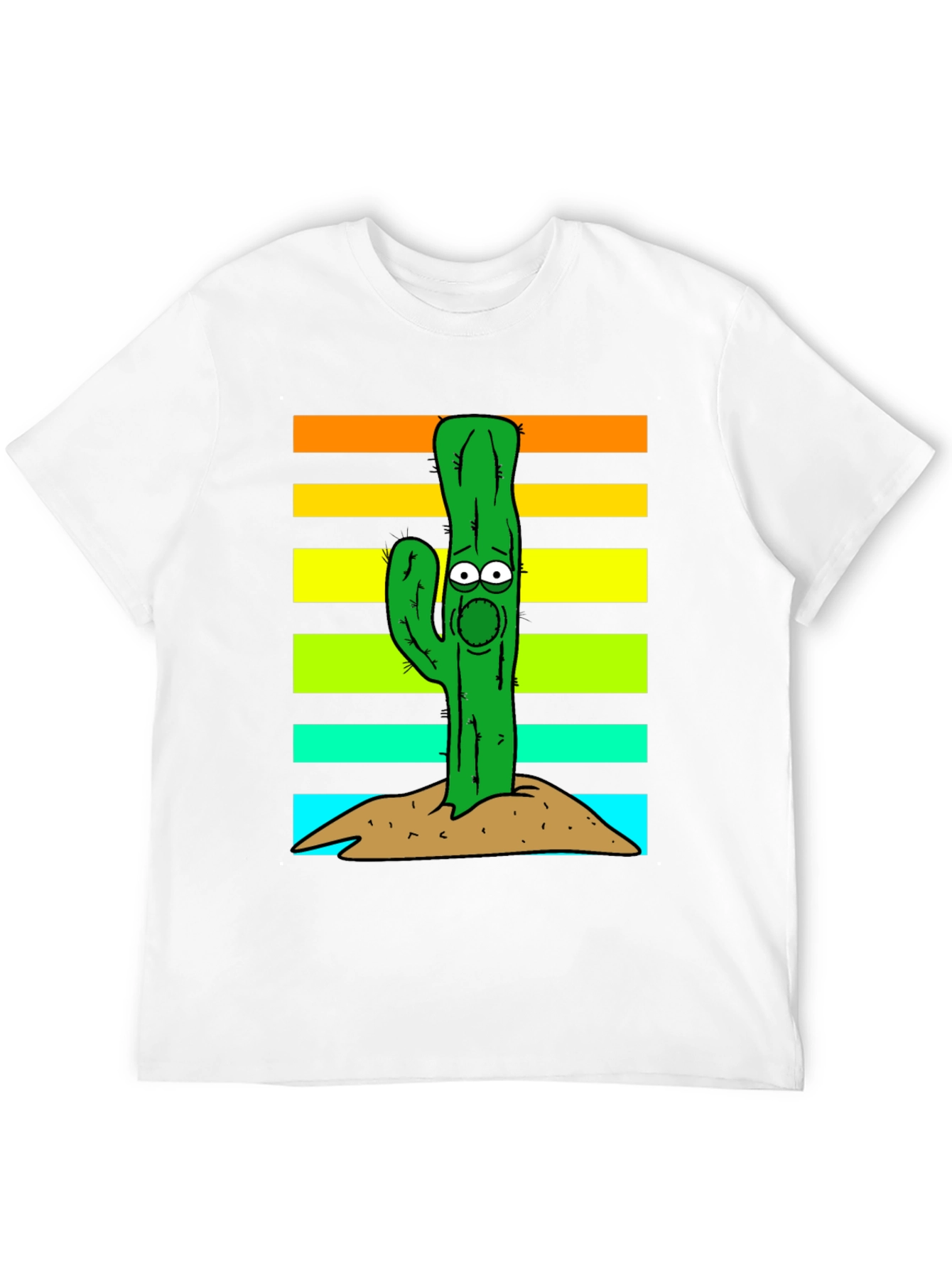 Black Cartoon Cactus Graphic T-Shirt view 12