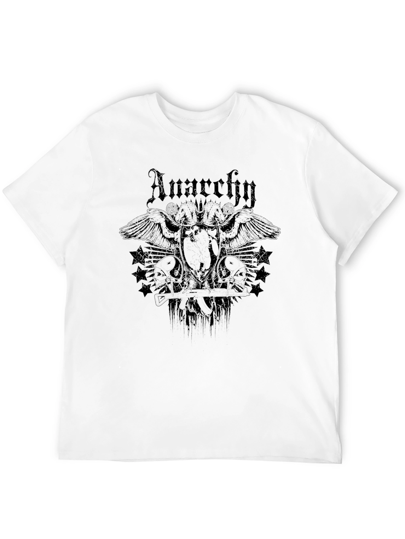 Black Anarchy Graphic Print Black T-Shirt view 12
