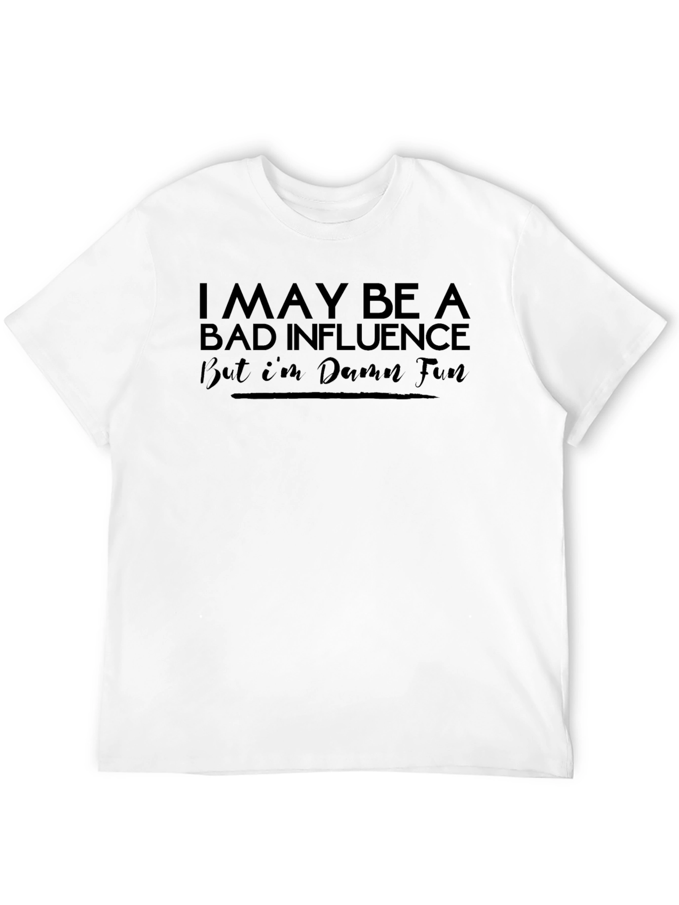Black Bad Influence Funny Graphic T-Shirt view 12