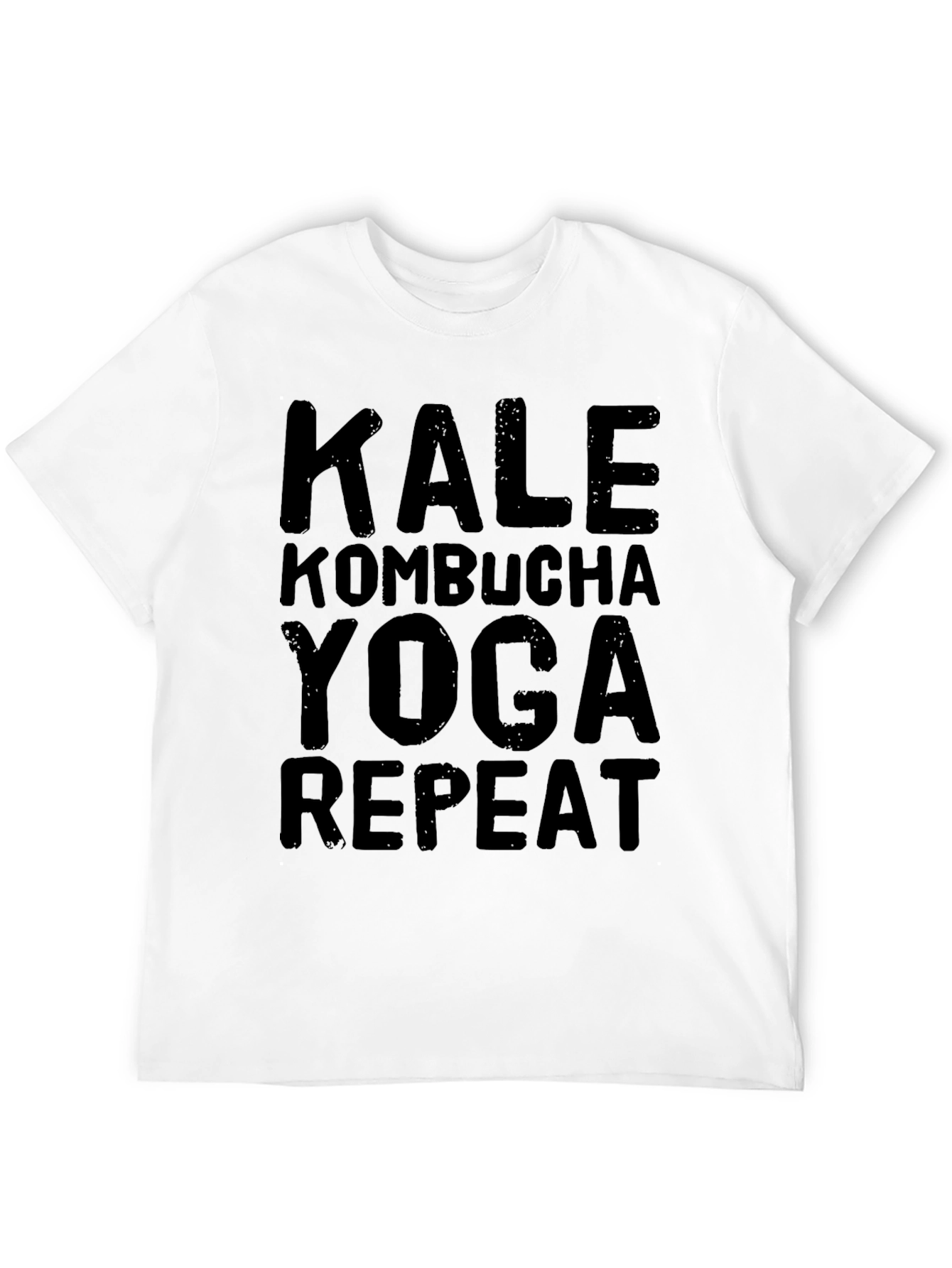 Black Kale Kombucha Yoga Repeat Black Graphic T-Shirt view 12