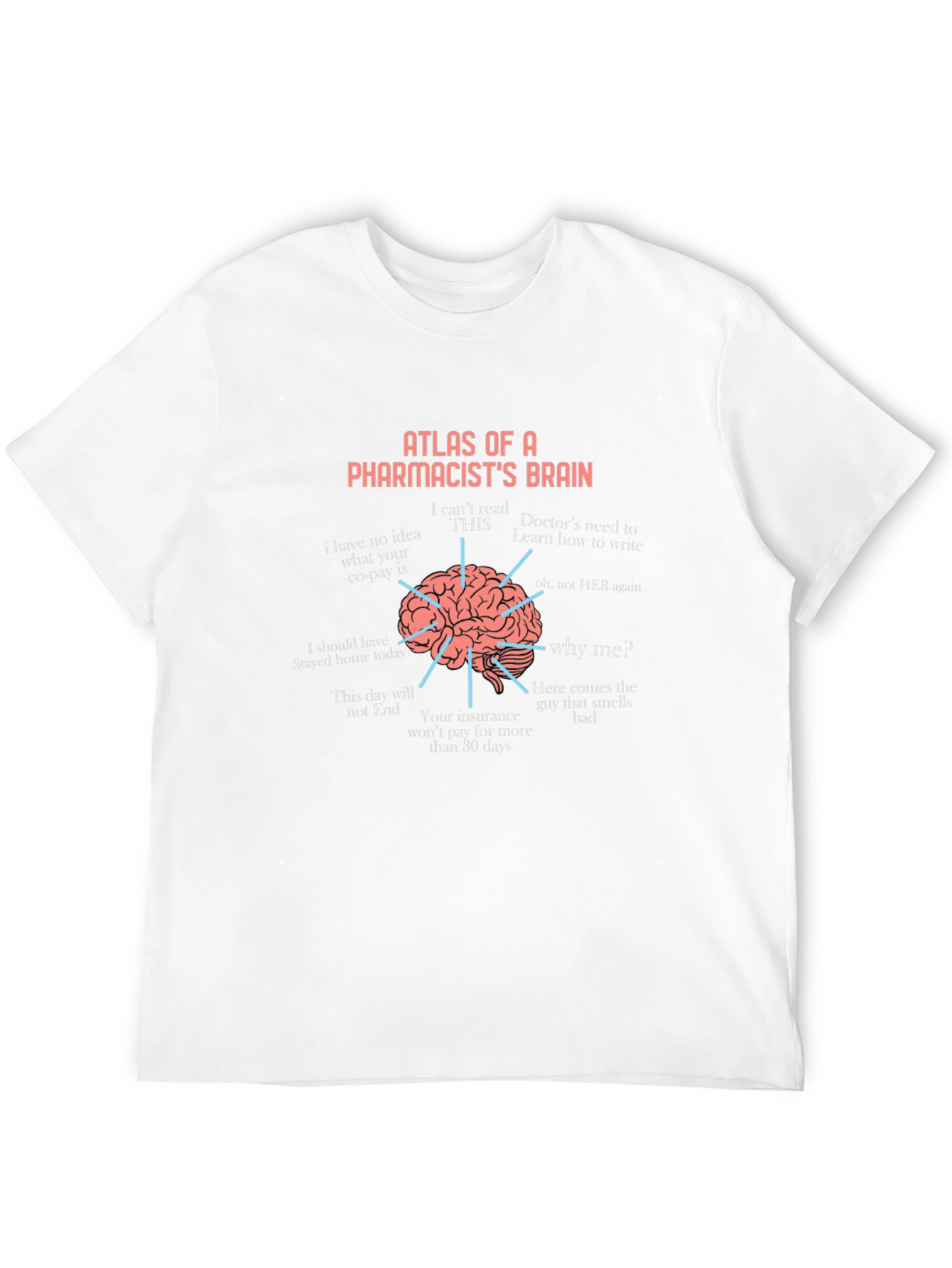 Black Pharmacist Brain Atlas Funny Graphic T-Shirt view 12