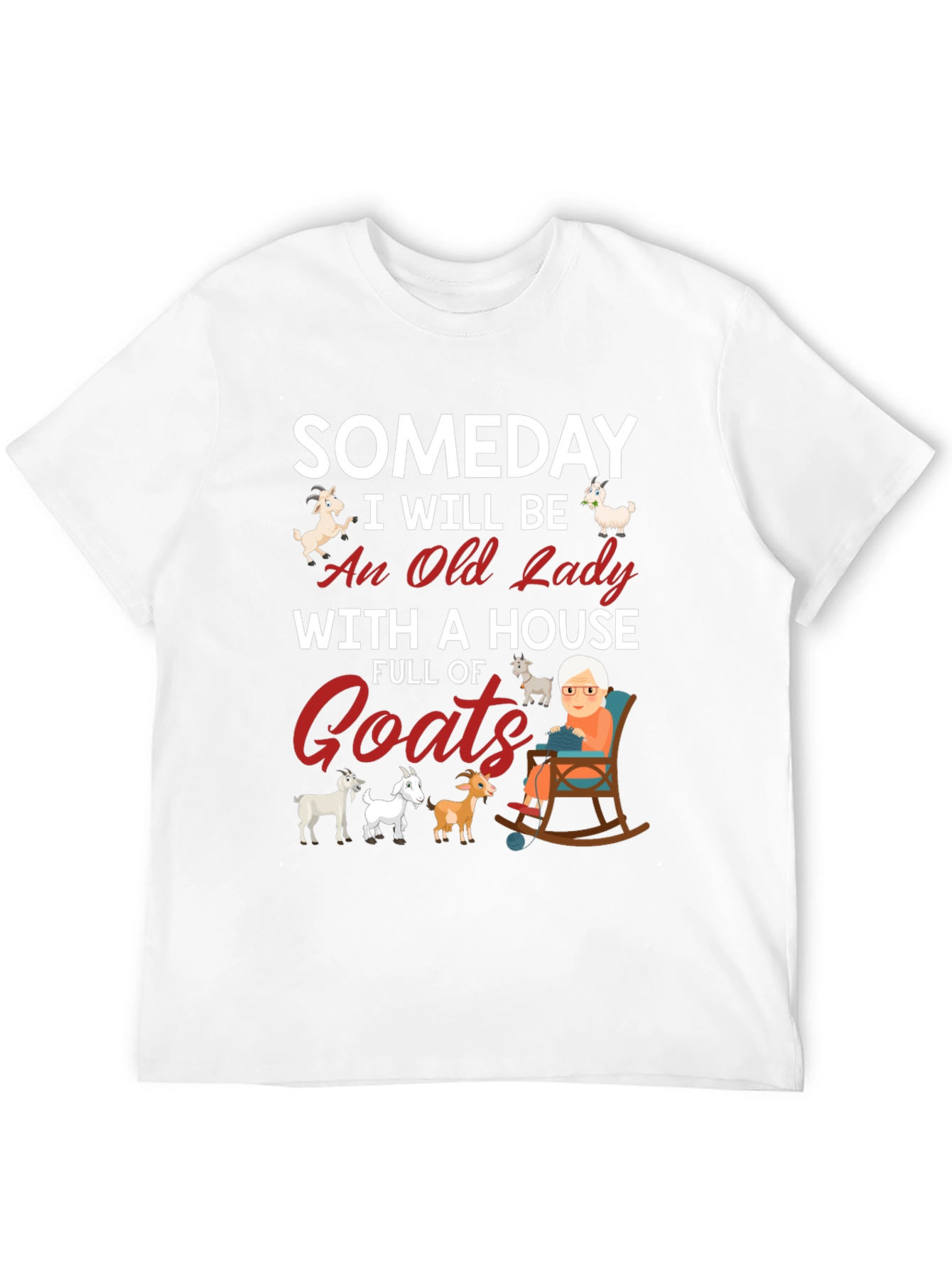 Black Someday Old Lady with Goats T-Shirt view 12