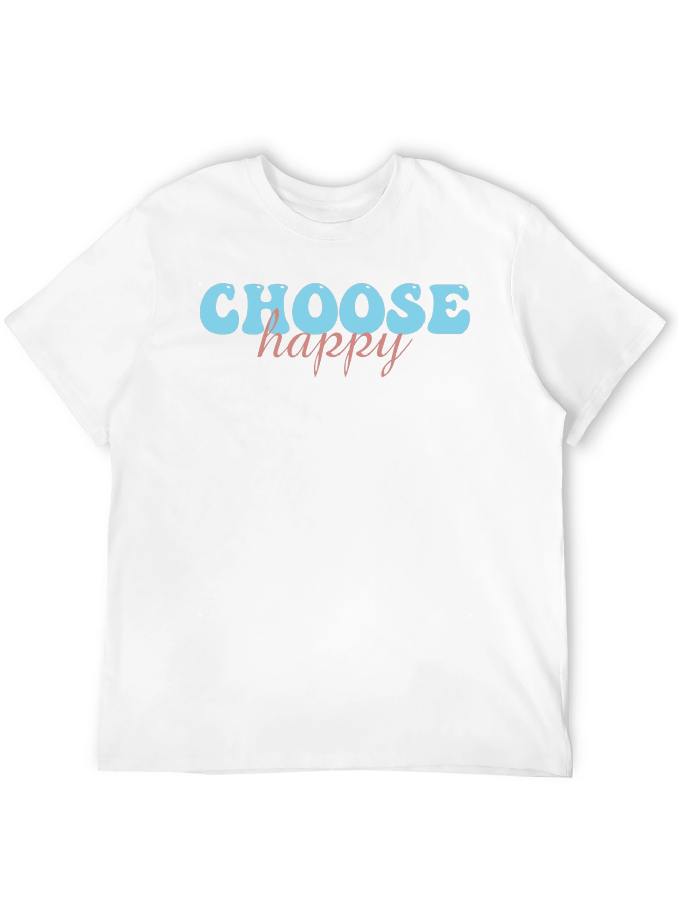 Black Choose Happy Graphic Tee - Black Cotton Casual Shirt view 12