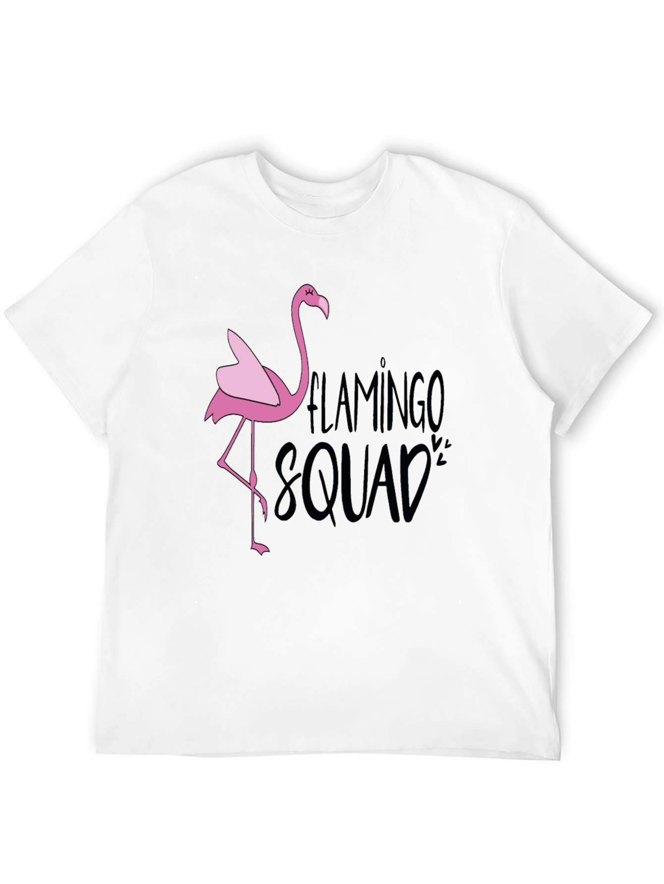 Flamingo Squad Graphic T-Shirt - Black Casual Tee - 12