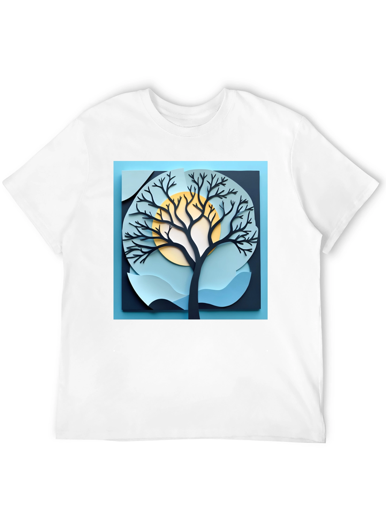 Black Stylish Tree Graphic Black T-Shirt view 12