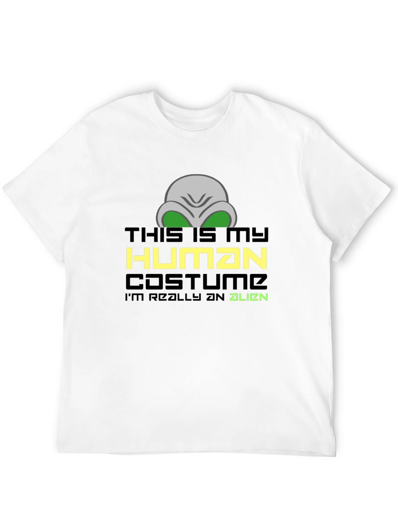 Black This Is My Human Costume Alien Graphic Tee view 12