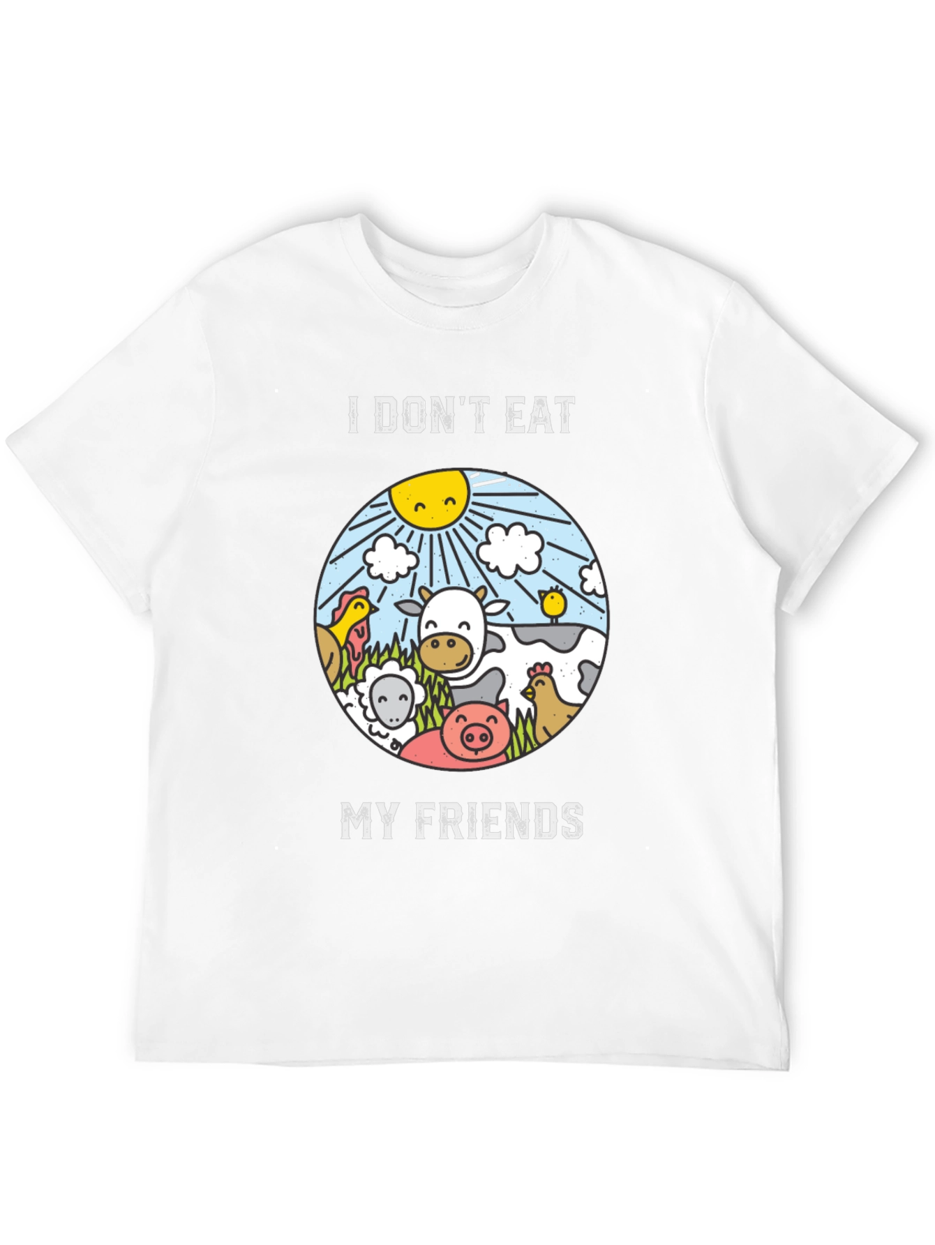 Black Vegan T-Shirt: I Don't Eat My Friends, Cruelty-Free Apparel view 12