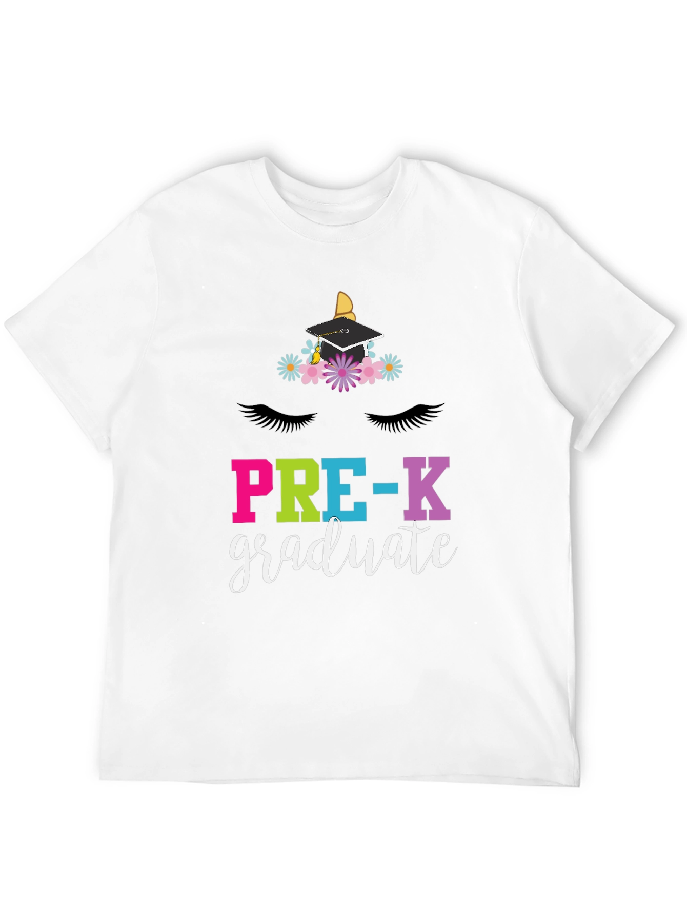 Black Pre-K Graduate Unicorn T-Shirt - Kids Graduation view 12