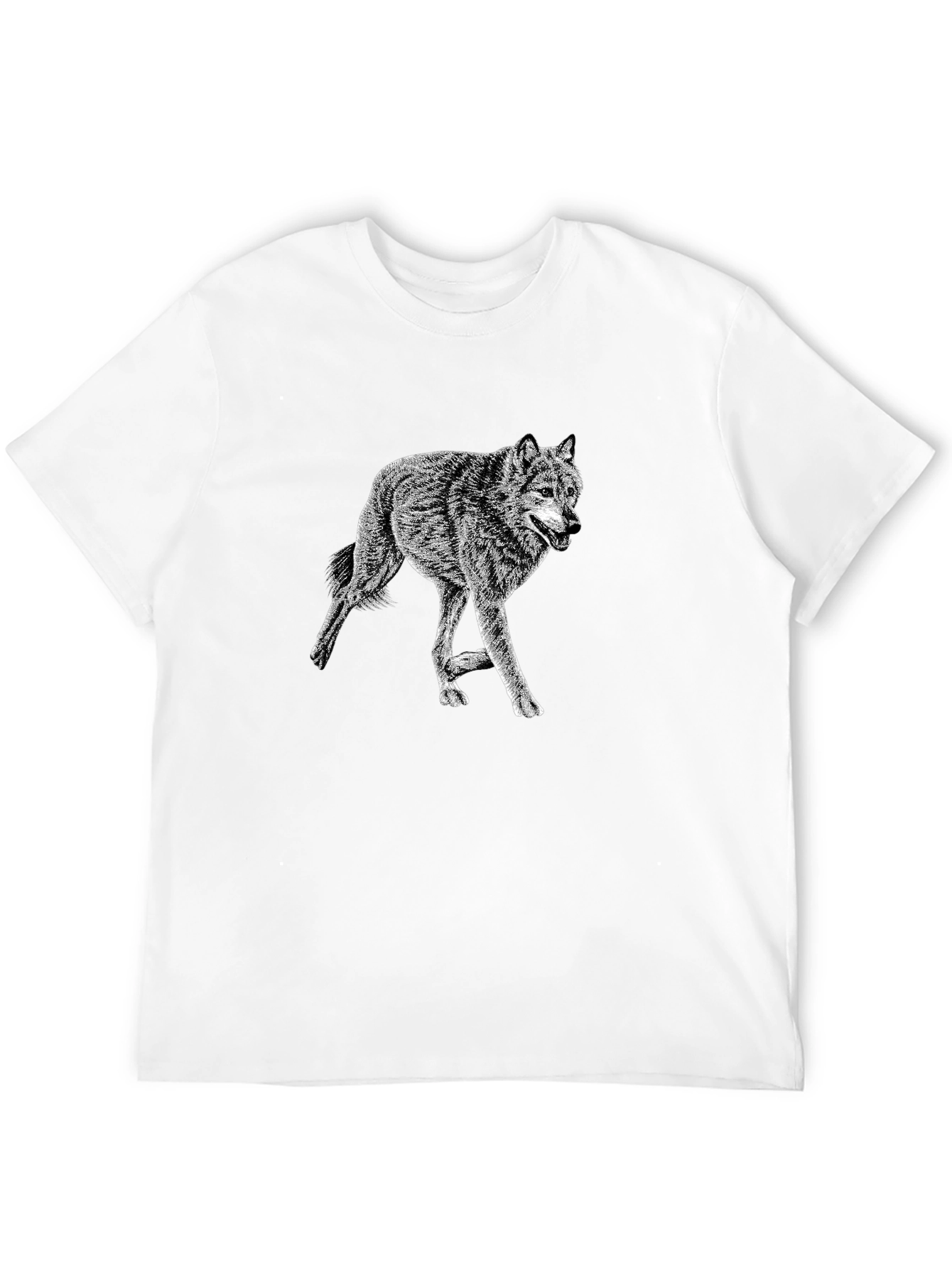 Black Black Wolf Graphic Tee - Stylish Crew Neck Cotton T-Shirt view 12