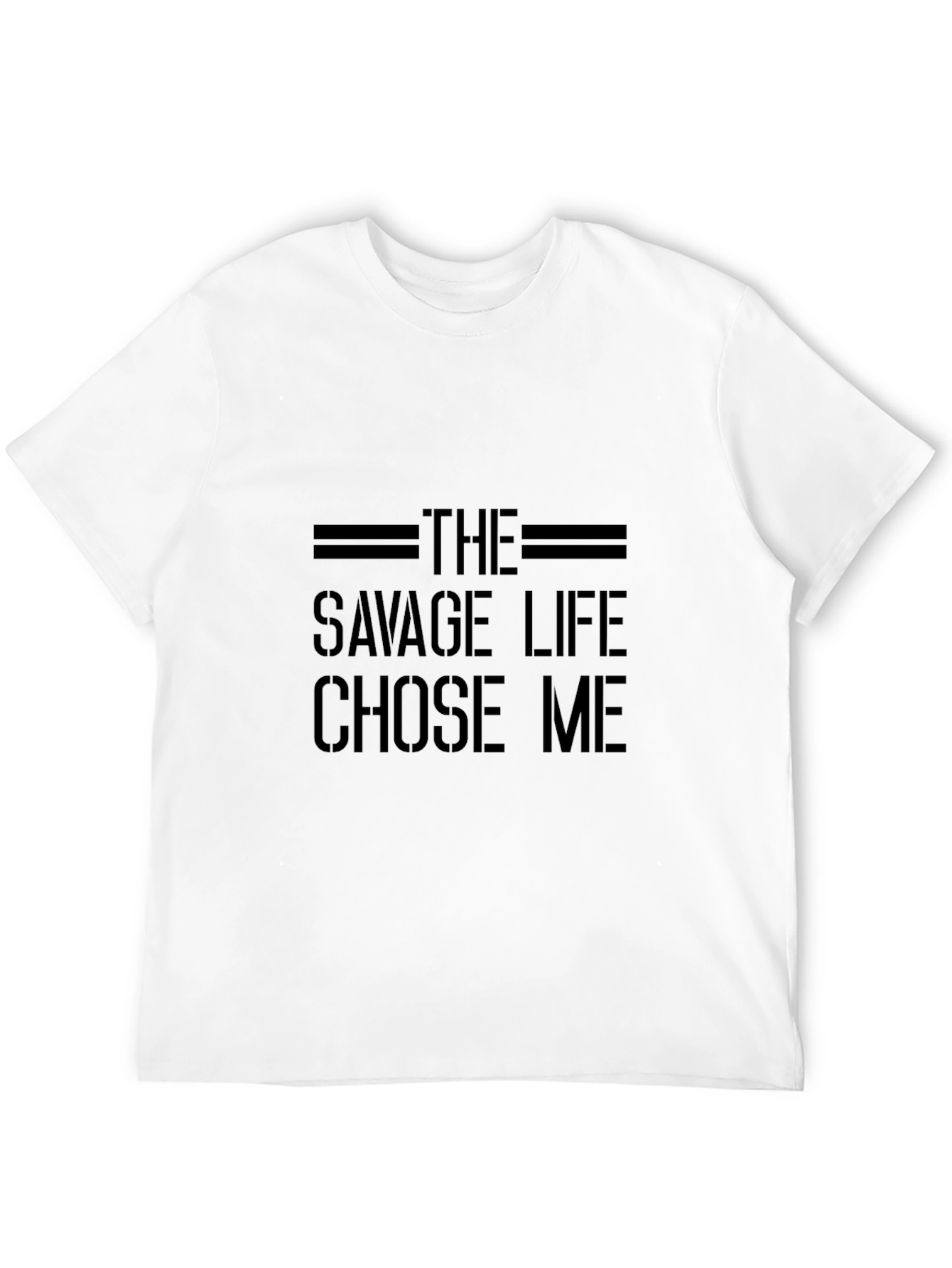 Black The Savage Life T-Shirt - Black Crew Neck view 12