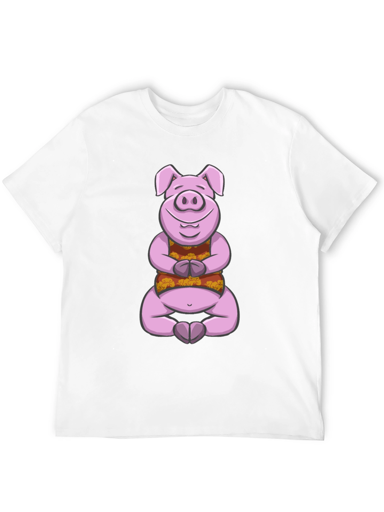 Black Meditating Pig Graphic Tee - Funny Yoga Shirt view 12